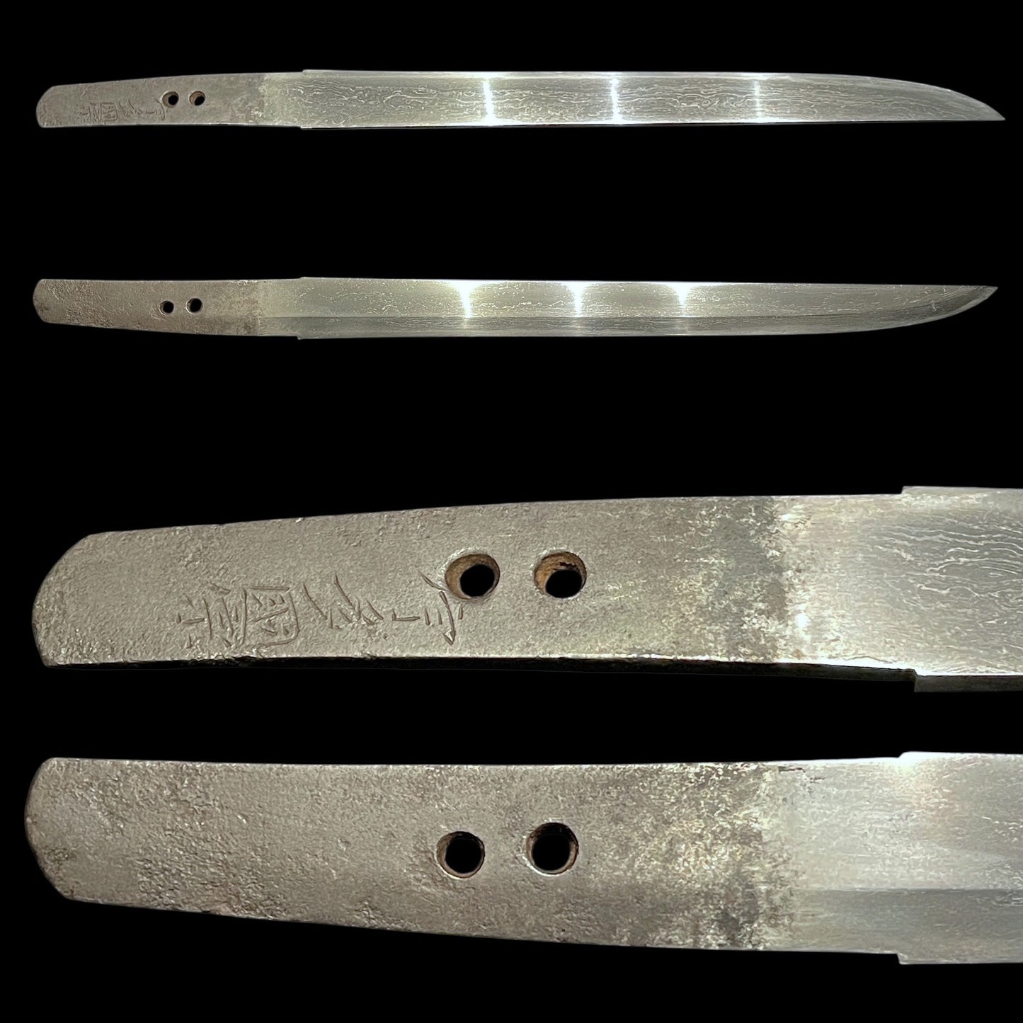 KATAKIRIHA-ZUKURI 片切刃造 HADAMONO 肌物 Tanto, Uda Kunimune 宇多国宗 signed