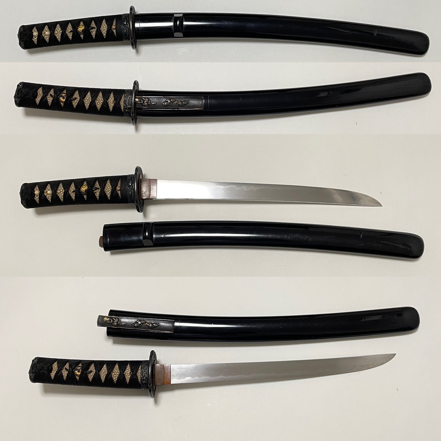 Bat Tsuba and Boar Fuchikashira TANTO, with Kozuka, Muromachi period mumei