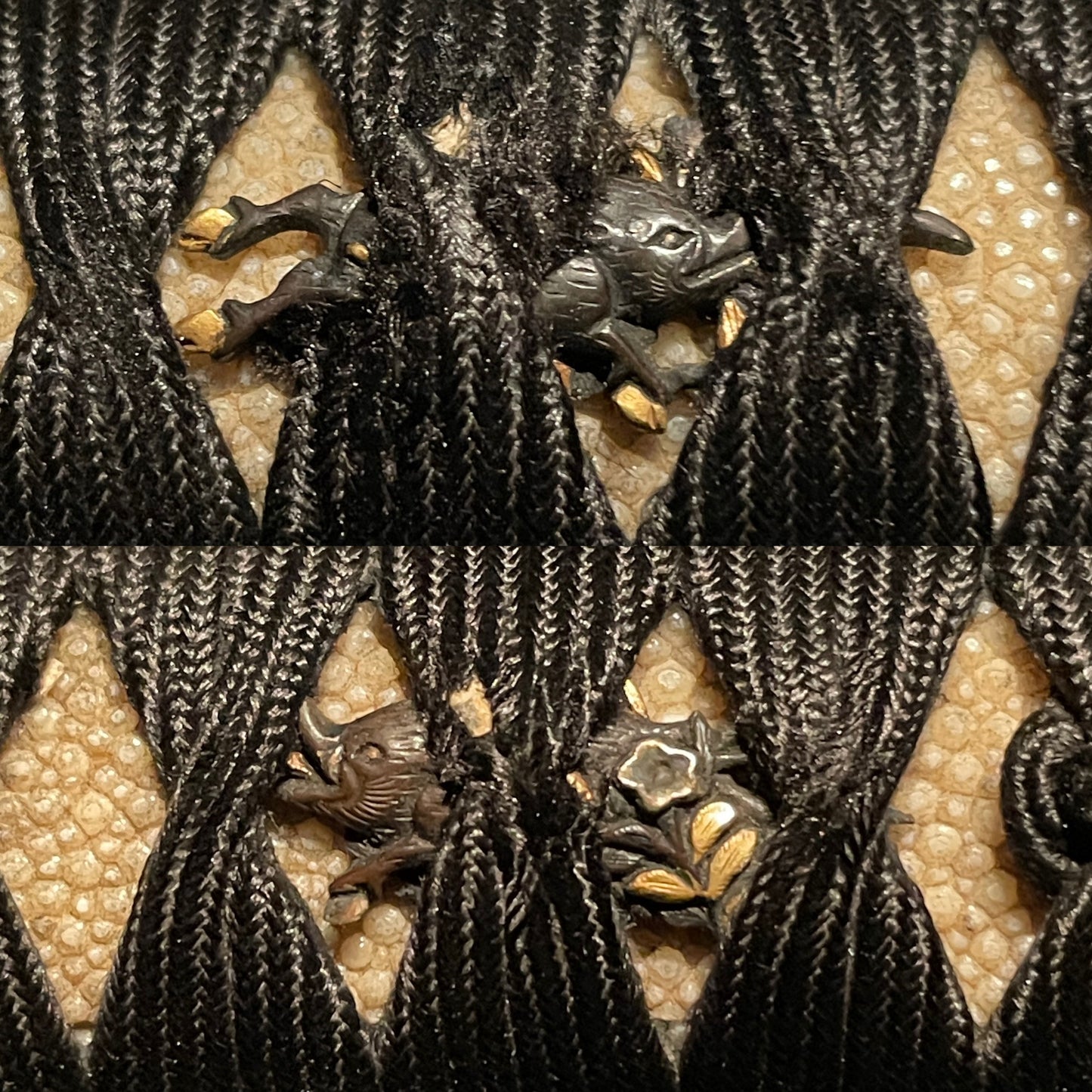 Landscape Fuchikashira 風景図縁頭, Oozori Wakizashi,  Signed Tsuba, Kashu Habaki