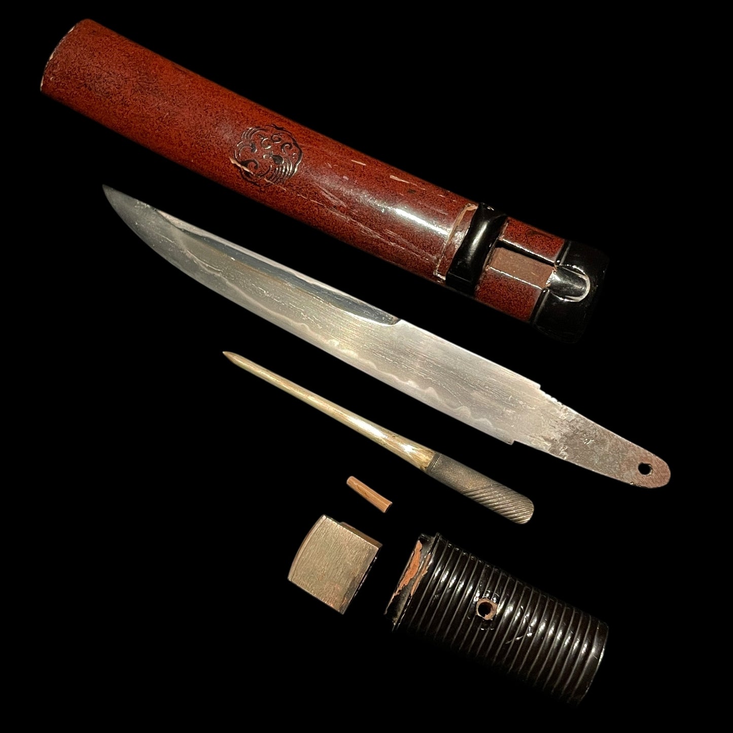 Matsushiro Style Unokubi TANTO, with Kogai, Edo period mumei