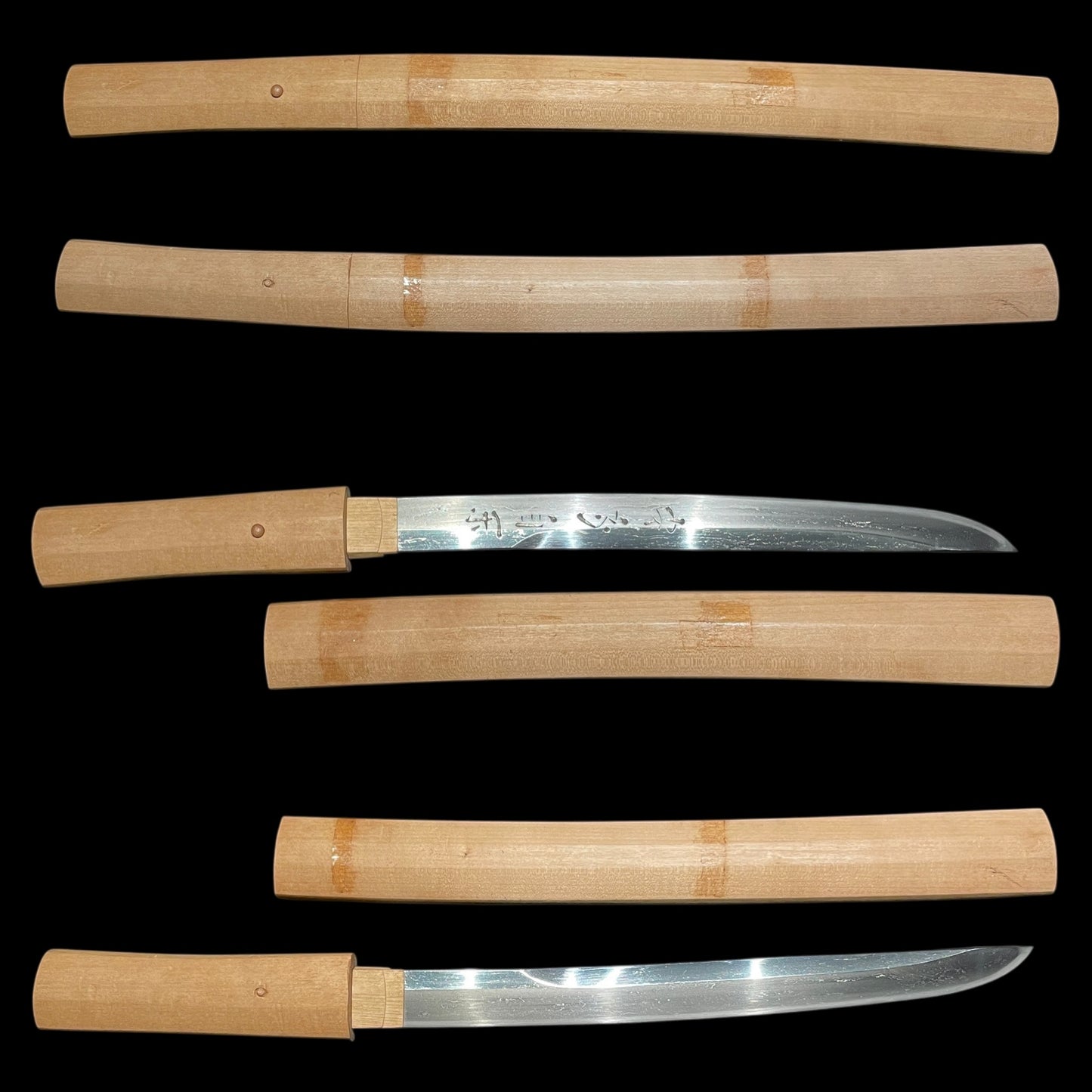 Unokubi-zukuri 鵜首造 TANTO, HORIMONO 刀身彫刻, Yasusada 安貞 signed, Edo period