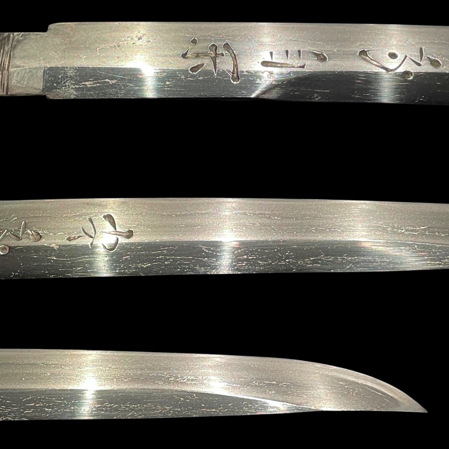 Unokubi-zukuri 鵜首造 TANTO, HORIMONO 刀身彫刻, Yasusada 安貞 signed, Edo period