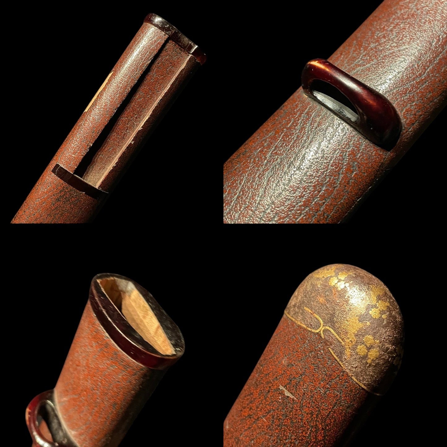 Red Sunnobi-Tanto 寸延短刀, with Kozuka, Large Kojiri, Edo period mumei