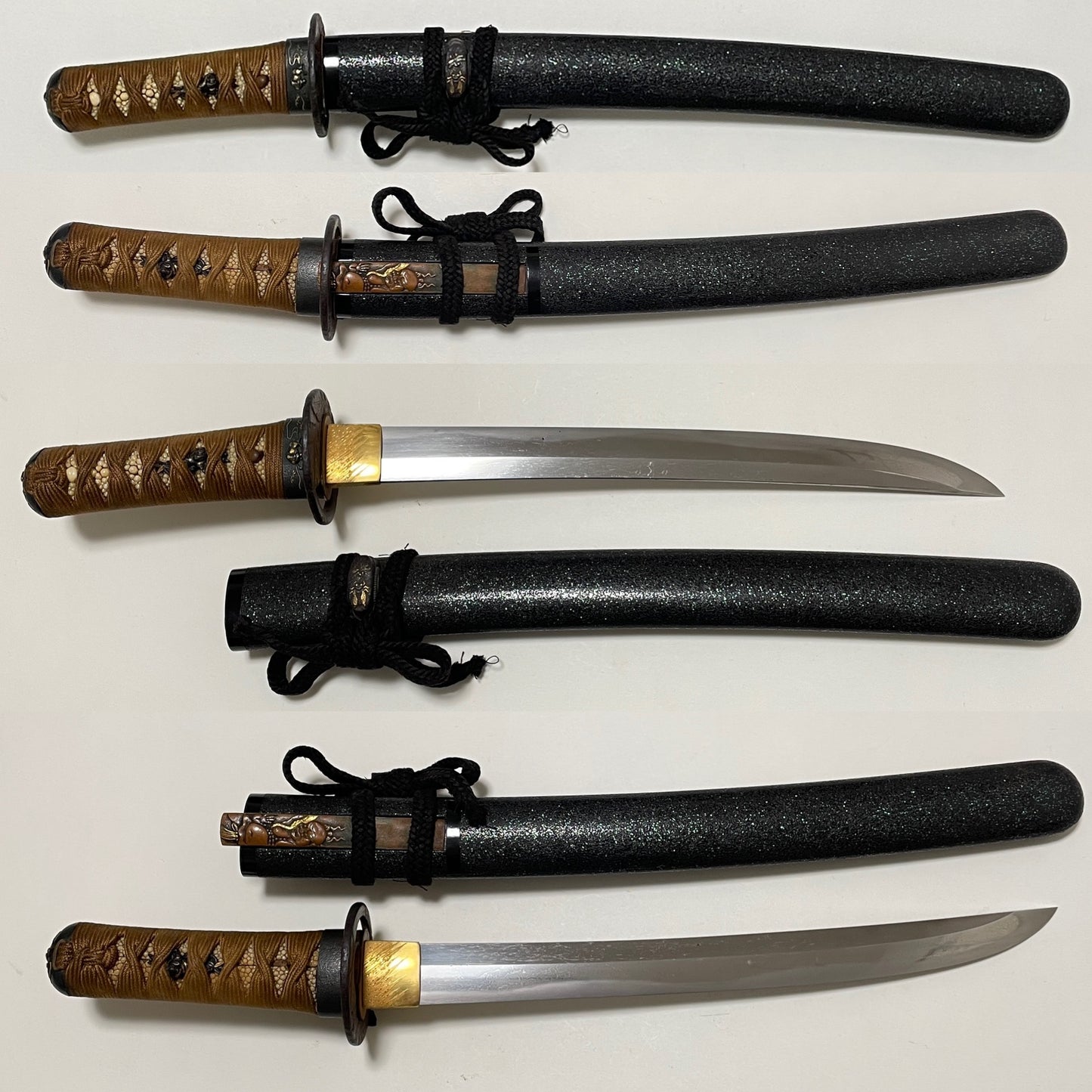 Fuyuhiro 冬広 Shobuzukuri TANTO, Raijin Kozuka 雷神小柄, Muromachi period