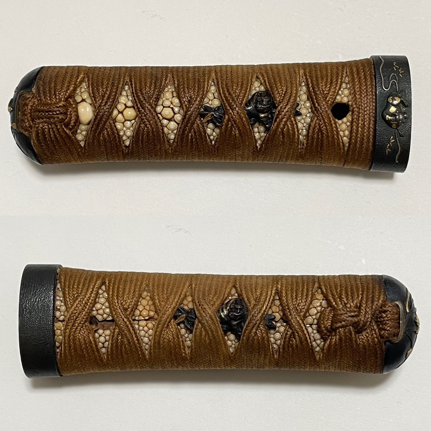 Fuyuhiro 冬広 Shobuzukuri TANTO, Raijin Kozuka 雷神小柄, Muromachi period