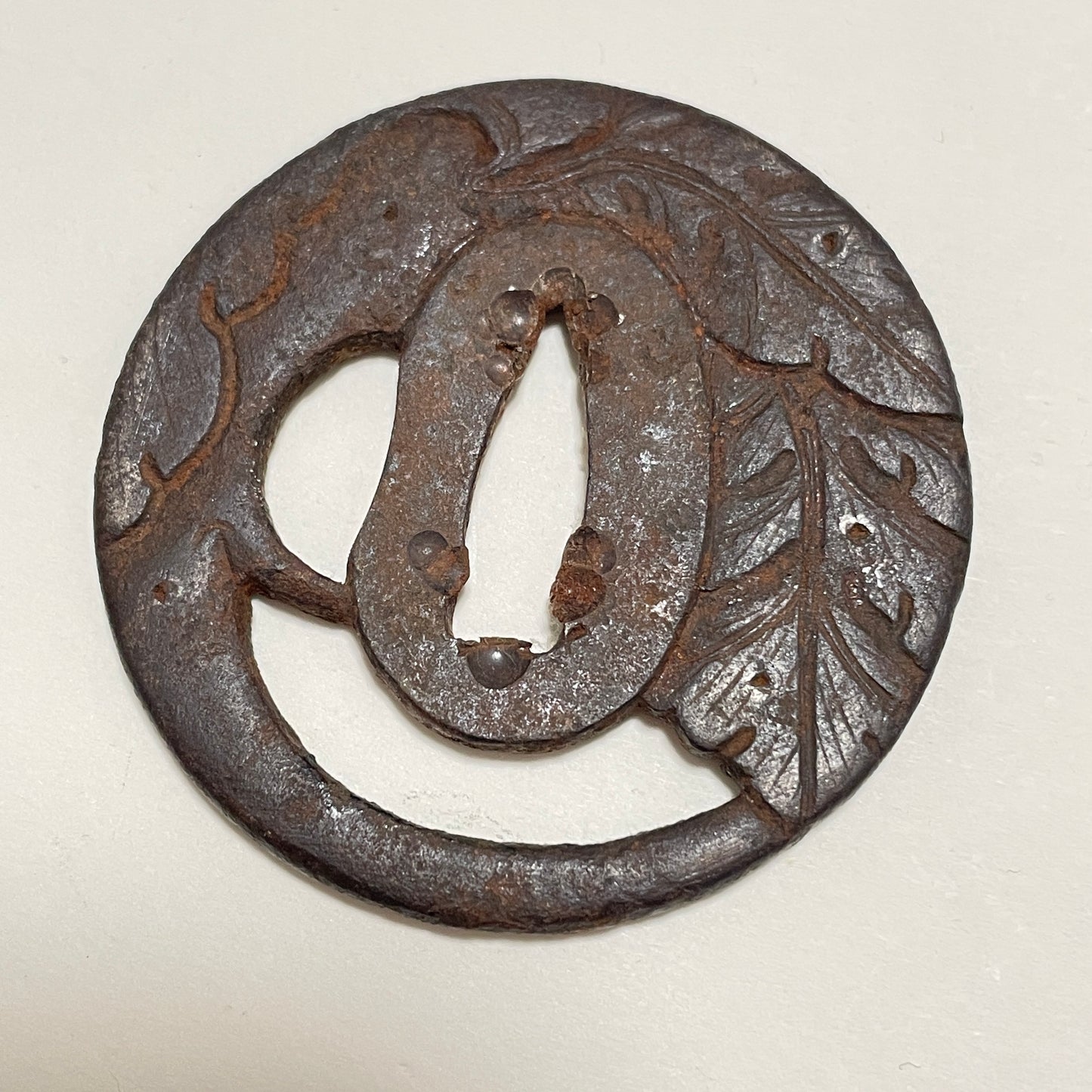 Fuyuhiro 冬広 Shobuzukuri TANTO, Raijin Kozuka 雷神小柄, Muromachi period