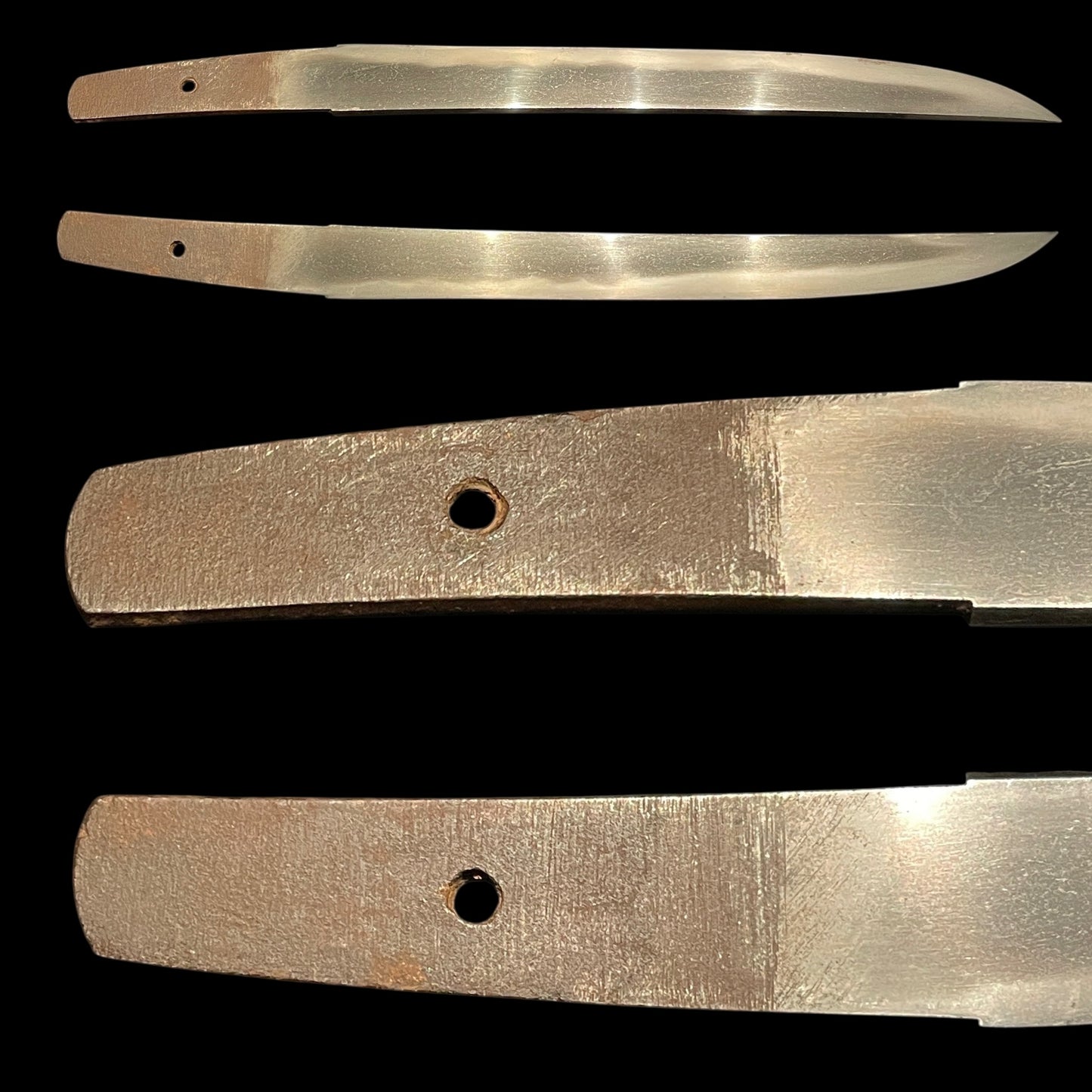 Horse Menuki Black TANTO, Hirazukuri Blade, Edo period mumei