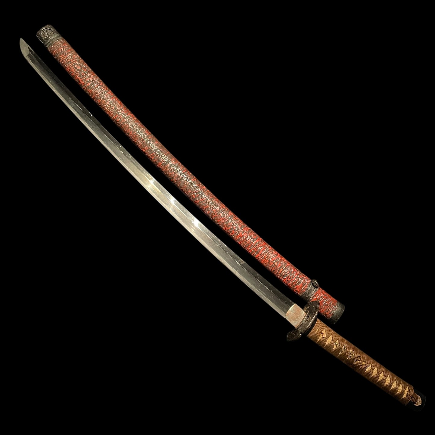 Kanetsugu 兼継 signed Red KATANA, Wide and Thick blade, Edo period