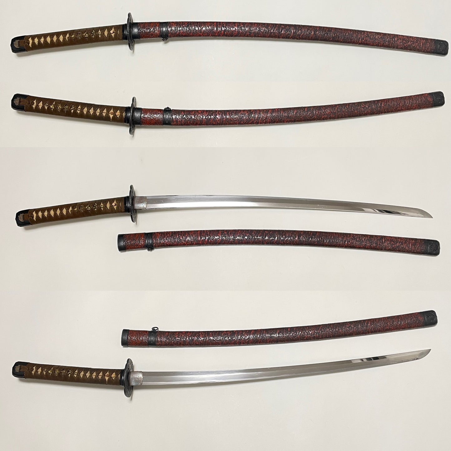 Kanetsugu 兼継 signed Red KATANA, Wide and Thick blade, Edo period