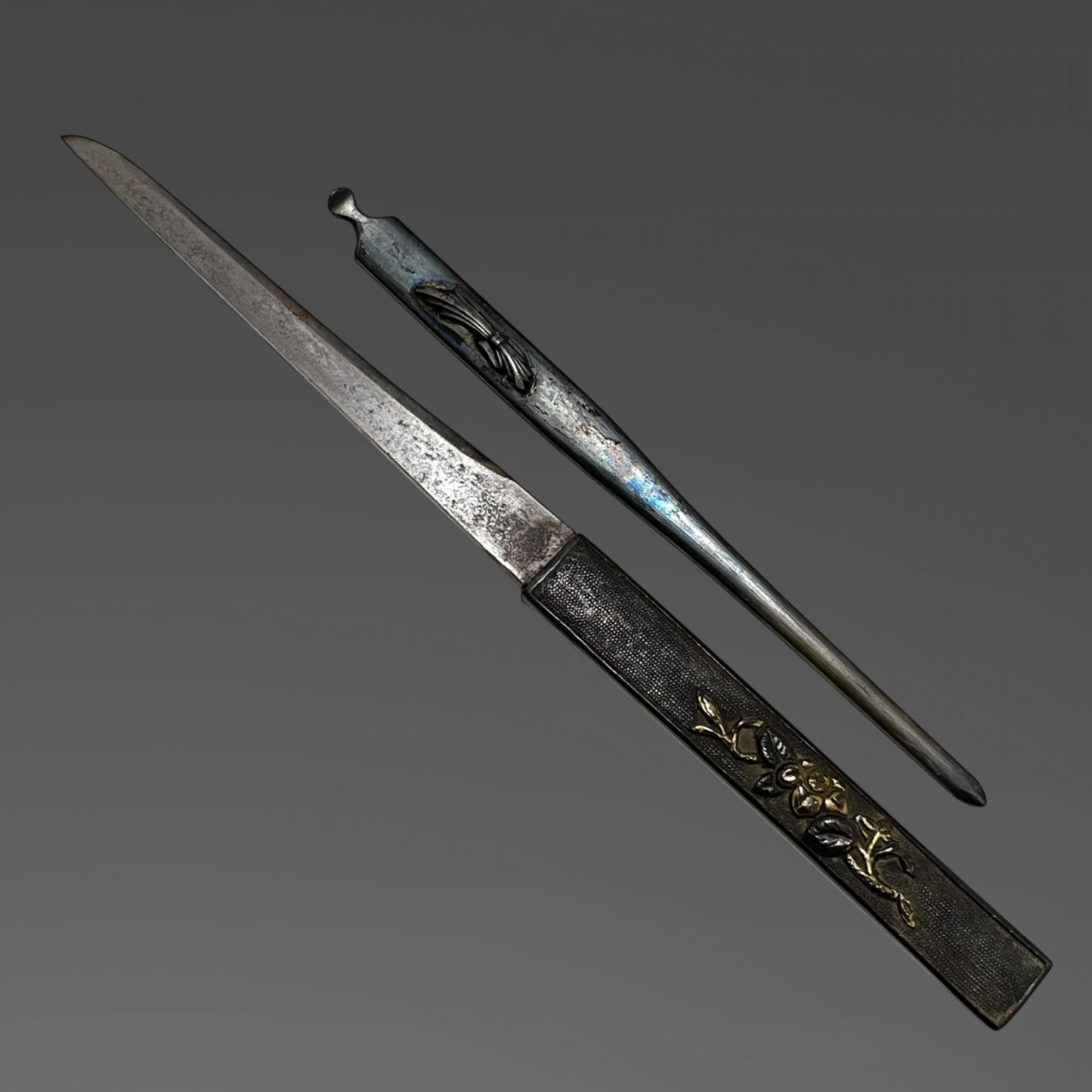 Deer Fuchikashira Thick TANTO, with Kozuka Kogai, Late Edo period mumei