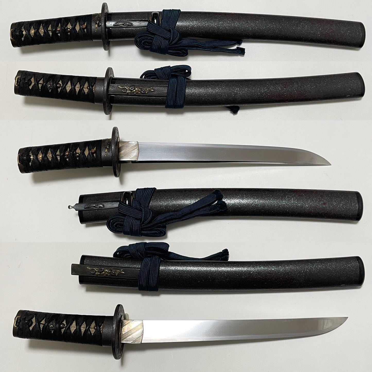 Deer Fuchikashira Thick TANTO, with Kozuka Kogai, Late Edo period mumei