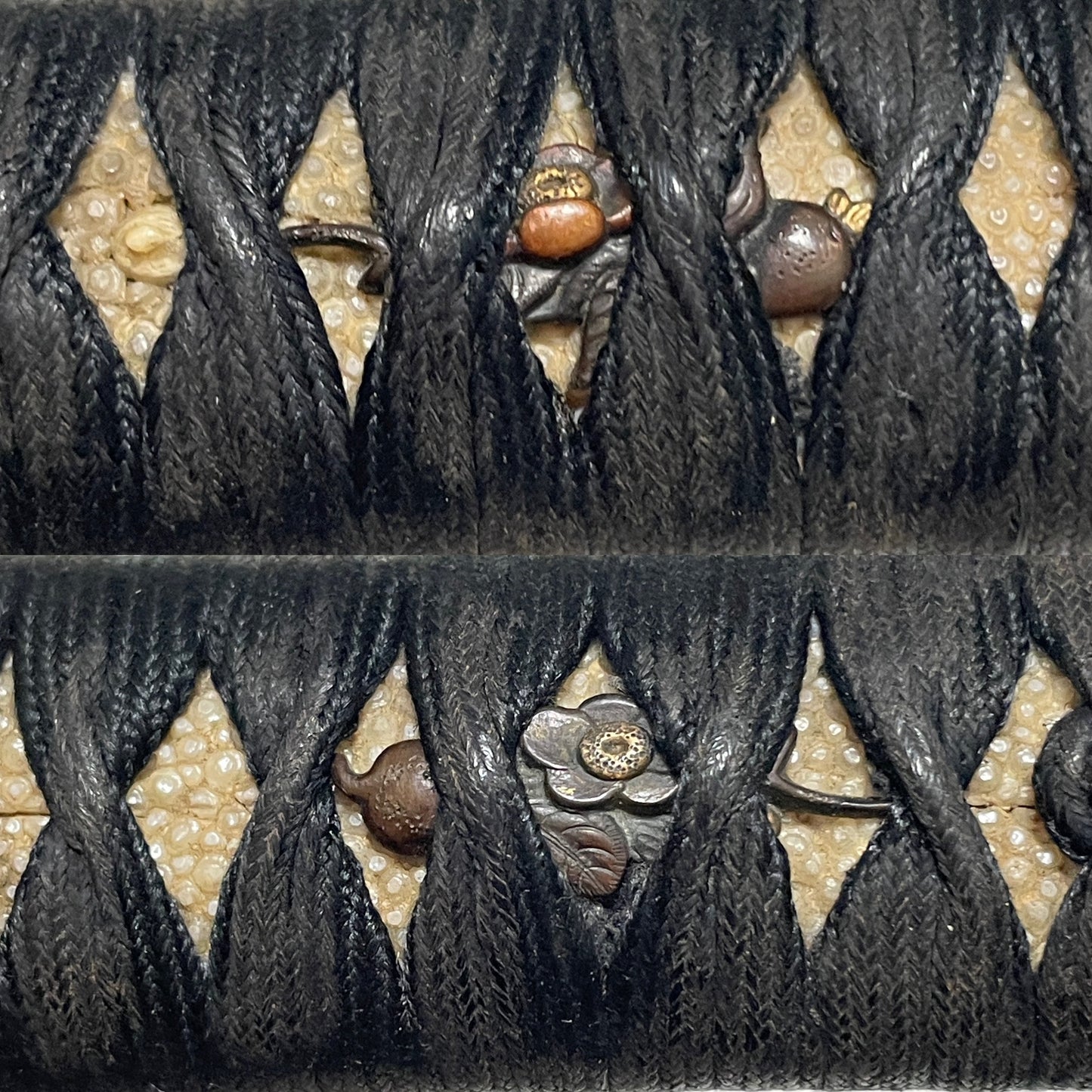 Deer Fuchikashira Thick TANTO, with Kozuka Kogai, Late Edo period mumei