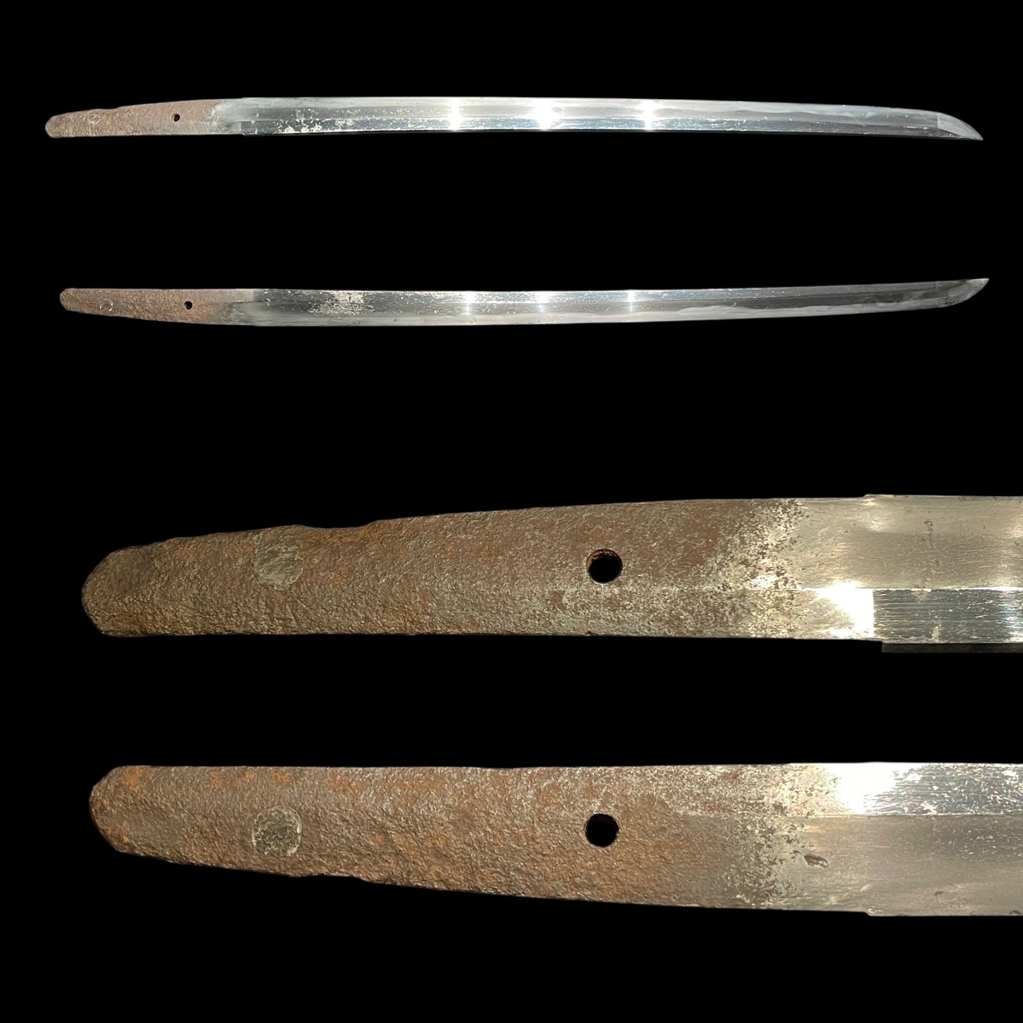 Butterfly Fittings Long Wakizashi, Kozuka Kogai, Rugged Blade, Edo period mumei