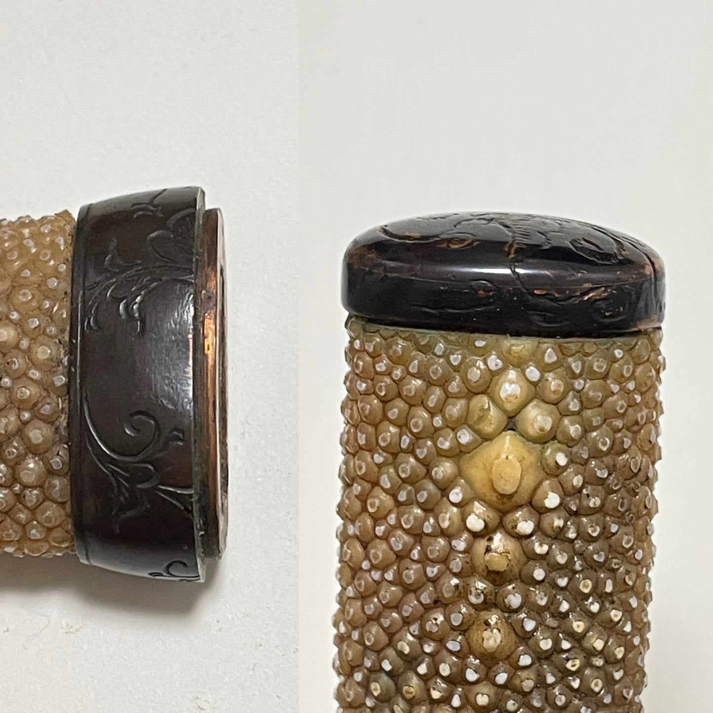 Shibuichi Fittings Aikuchi Koshirae TANTO, with Kozuka Kogai, Edo period mumei