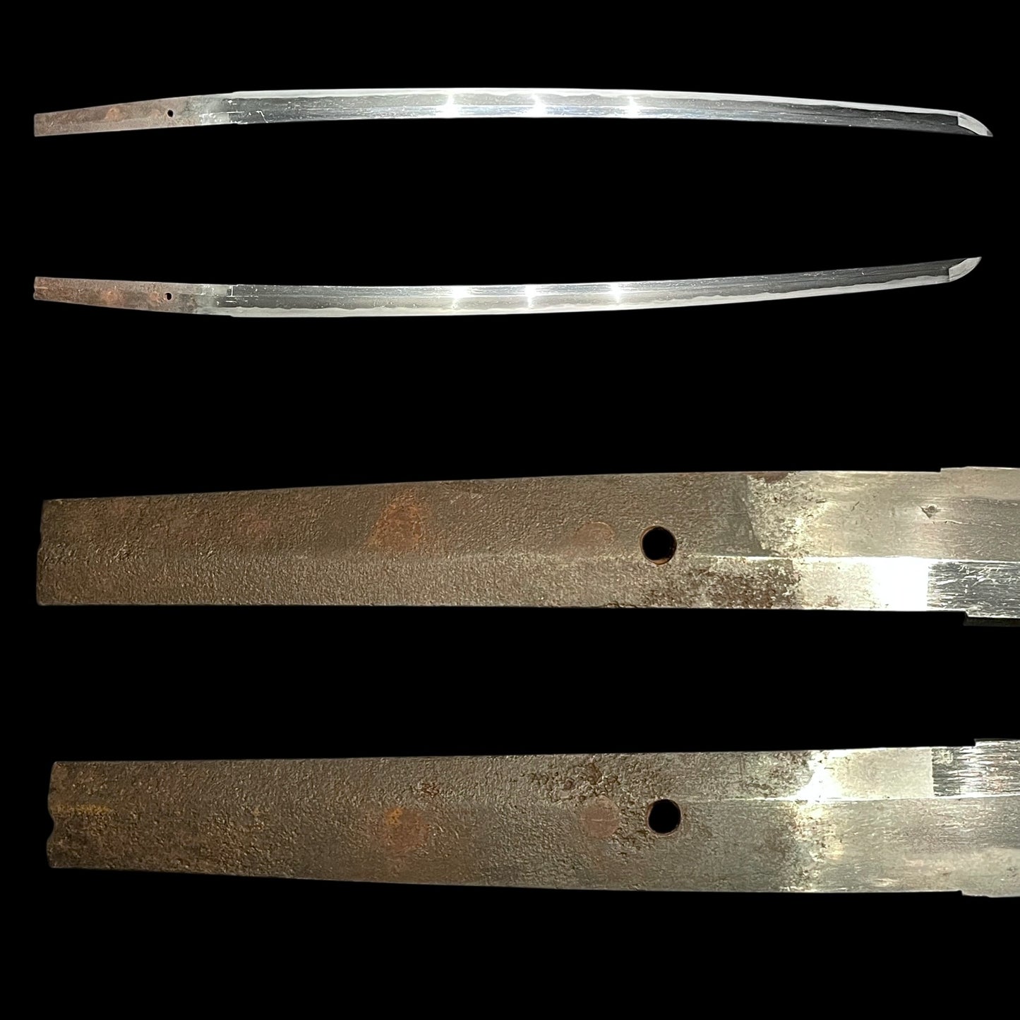 Notare Hamon KATANA in Shirasaya, Edo period, Oosuriage mumei