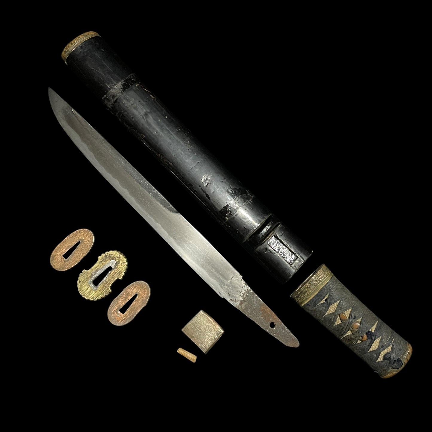 UNOKUBI-ZUKURI 鵜首造り TANTO, Matsushiro Koshirae 松代拵, Edo period mumei