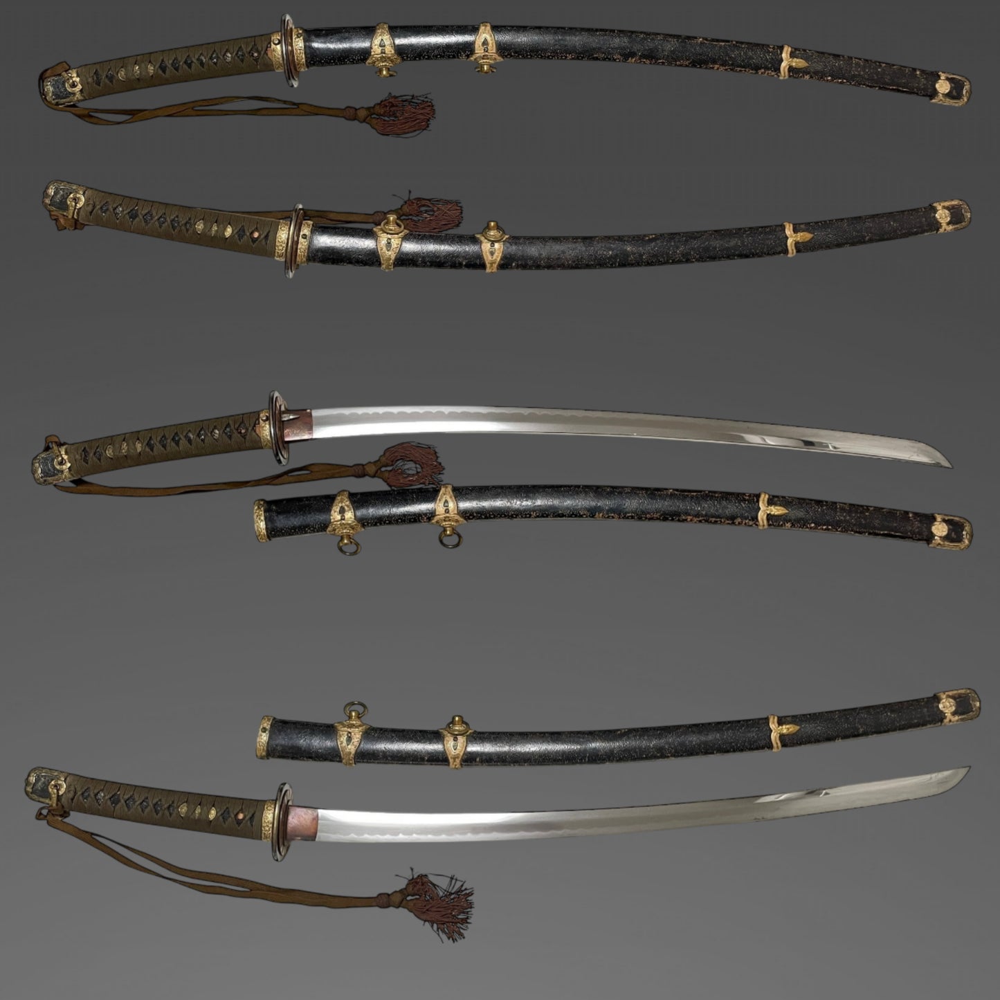 NAVY GUNTO 海軍刀, Sekiju Okada Kaneyoshi 関住岡田兼義 signed, Rising sun Seppa