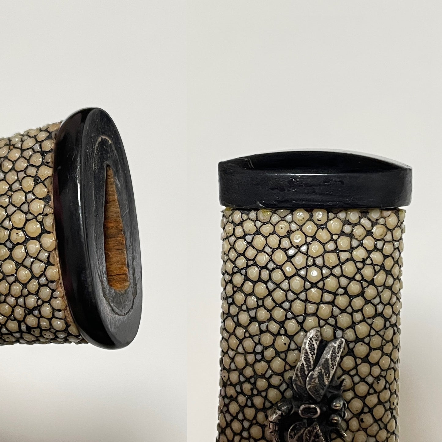 KANMURI-OTOSHI 冠落造 TANTO, 道晴 Michiharu signed, Kachimushi Dragonfly Menuki,