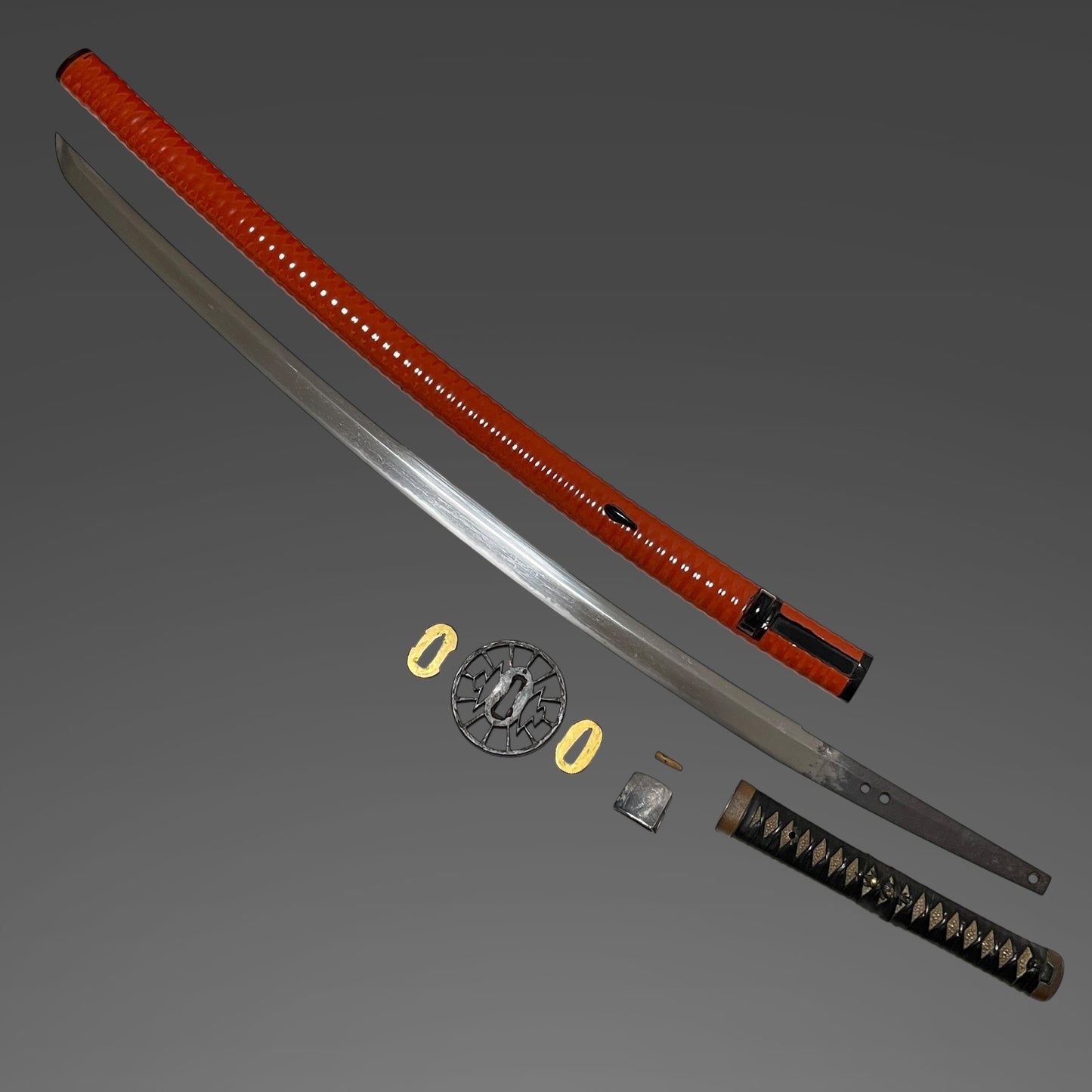 Yoshii 吉井 KATANA, Bizenden 備前伝, Red Kizamisaya, Early Muromachi period
