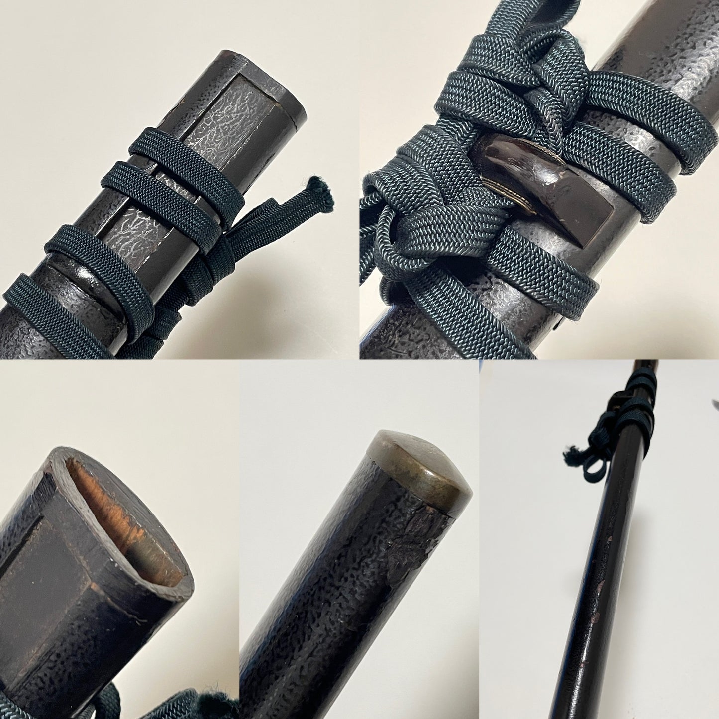 Kyosukashi-Tsuba 京透鍔 Long Wakizashi, Shakudo Nanakoji Fuchikashira 赤銅魚々子地縁頭