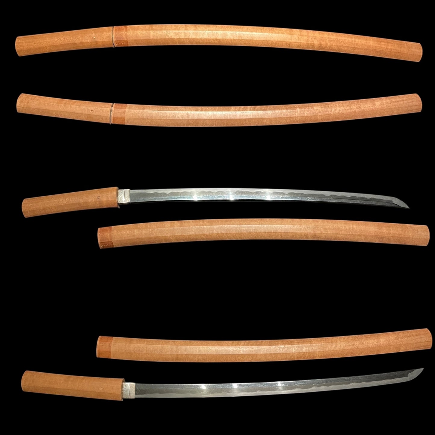 Midare Hamon Long WAKIZASHI in Shirasaya, Edo period mumei