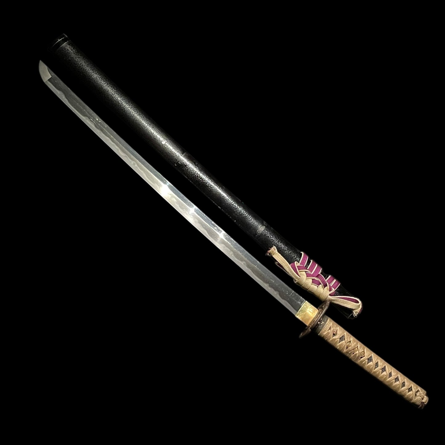 Kanbun Shinto KATANA, 森川永光 Morikawa Nagamitsu signed Fuchi, Wide and Thick Blade