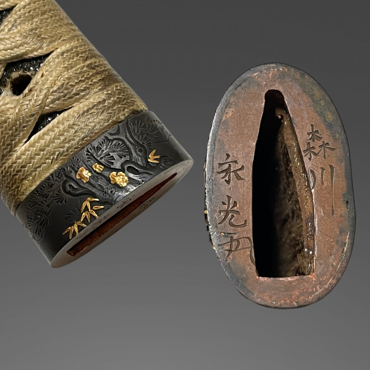 Kanbun Shinto KATANA, 森川永光 Morikawa Nagamitsu signed Fuchi, Wide and Thick Blade