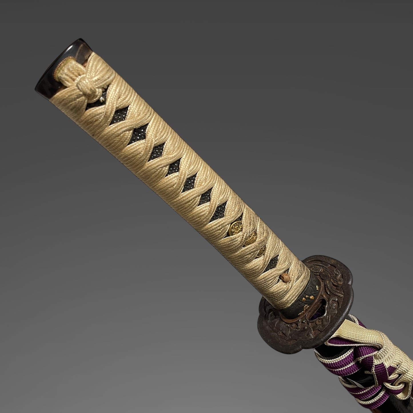 Kanbun Shinto KATANA, 森川永光 Morikawa Nagamitsu signed Fuchi, Wide and Thick Blade