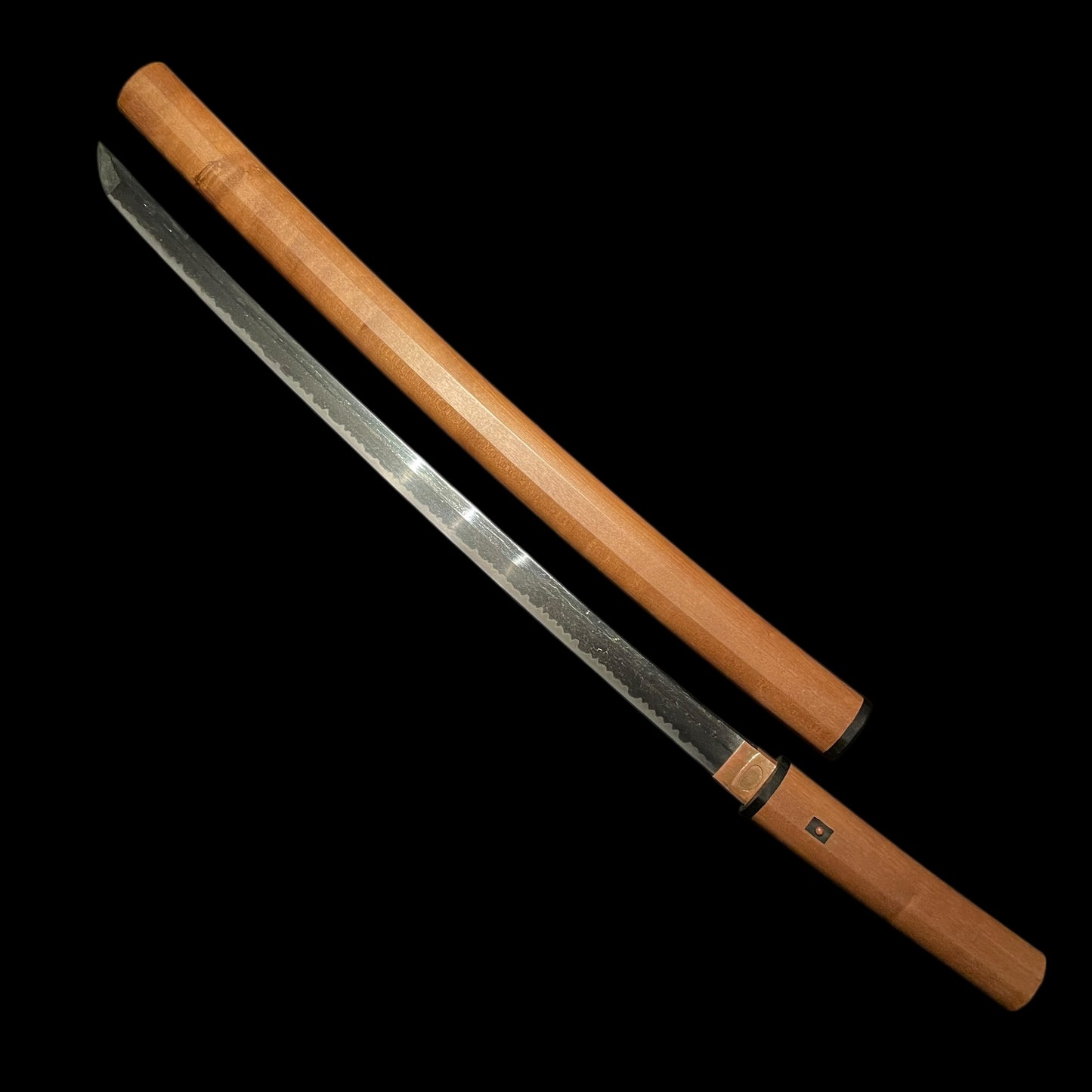 Sanbonsugi-Hamon 三本杉刃文 Long Wakizashi, Edo period mumei