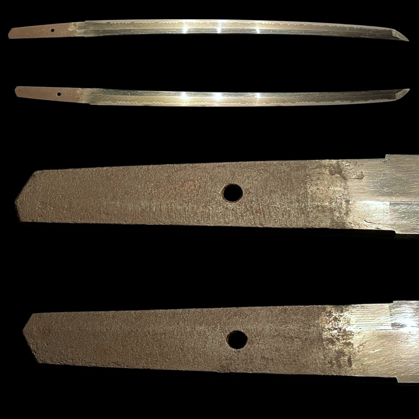 Sanbonsugi-Hamon 三本杉刃文 Long Wakizashi, Edo period mumei
