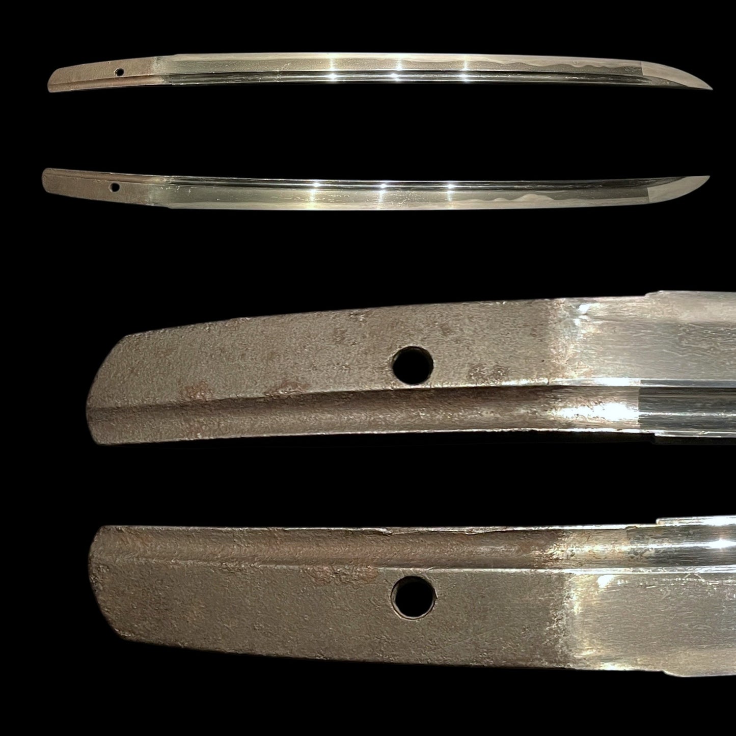 Ookissaki 大切先 Wakizashi, Bo-hi 棒樋 blade, Edo period mumei