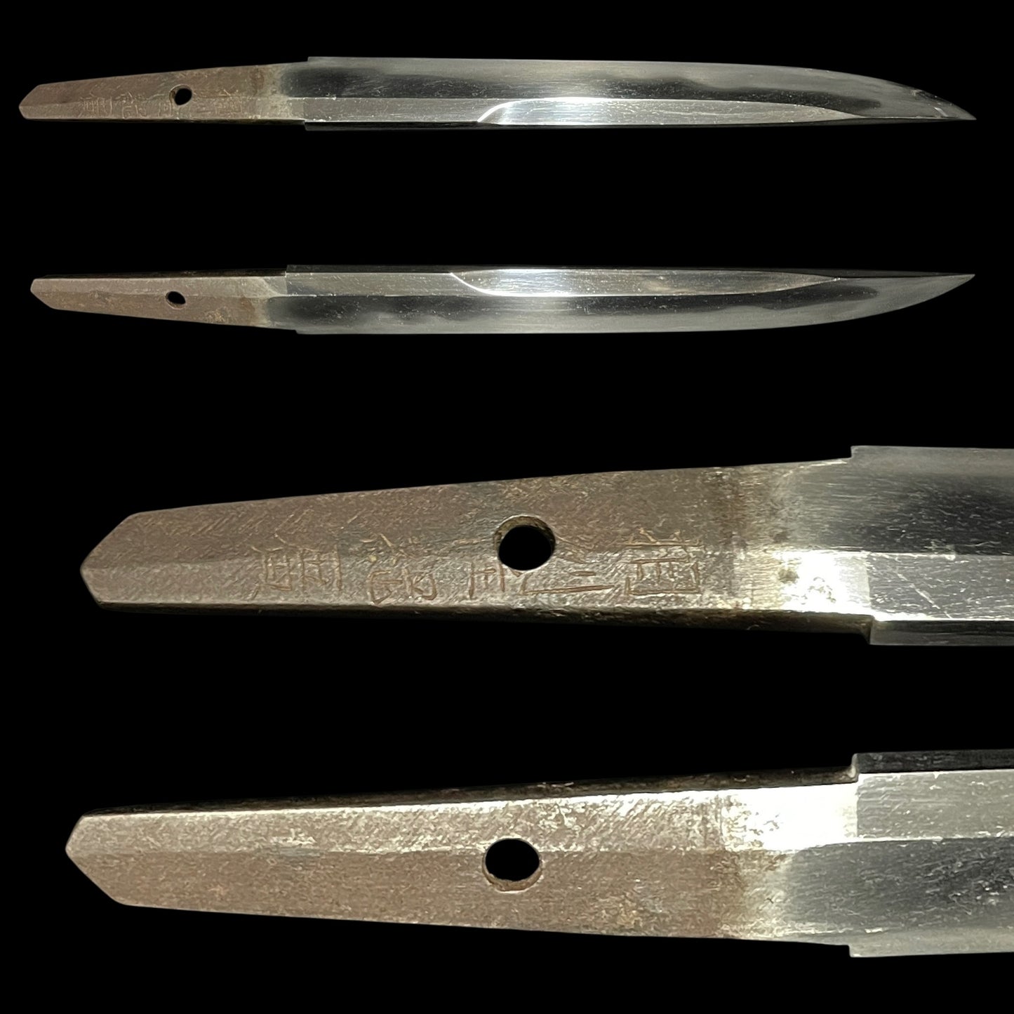Unokubi-Zukuri Red TANTO, 相州住綱廣 Soshuju Tsunahiro signed, Thick blade, with Kozuka