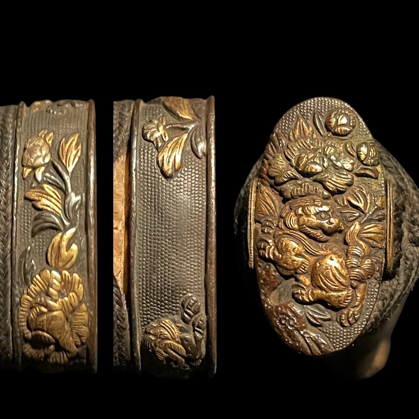 Botanshishi Fuchikashira 牡丹獅子縁頭, Sunnobi-TANTO 寸延短刀, Edo period mumei