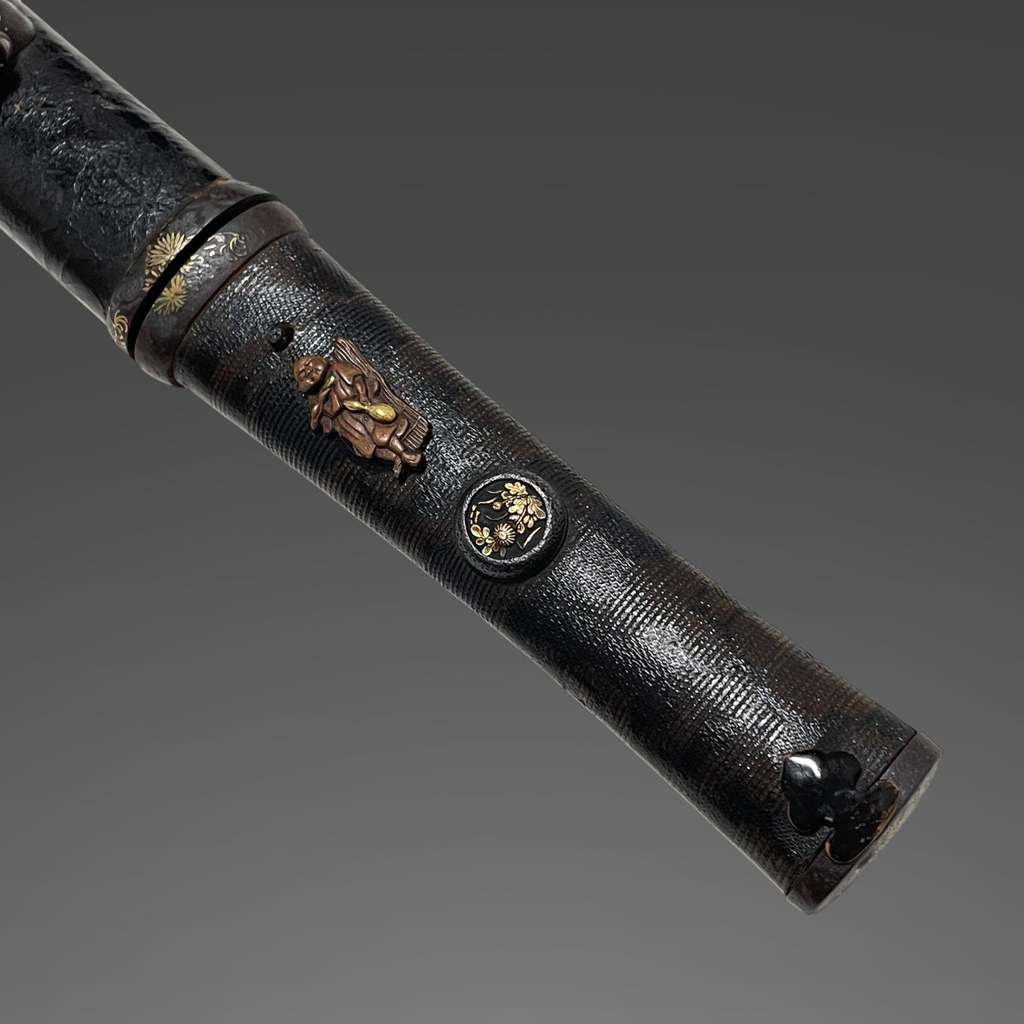Nishikizutsumi Aikuchi Koshirae 錦包合口拵, Bannyudo Fuichi 伴入道風一 signed Wakizashi
