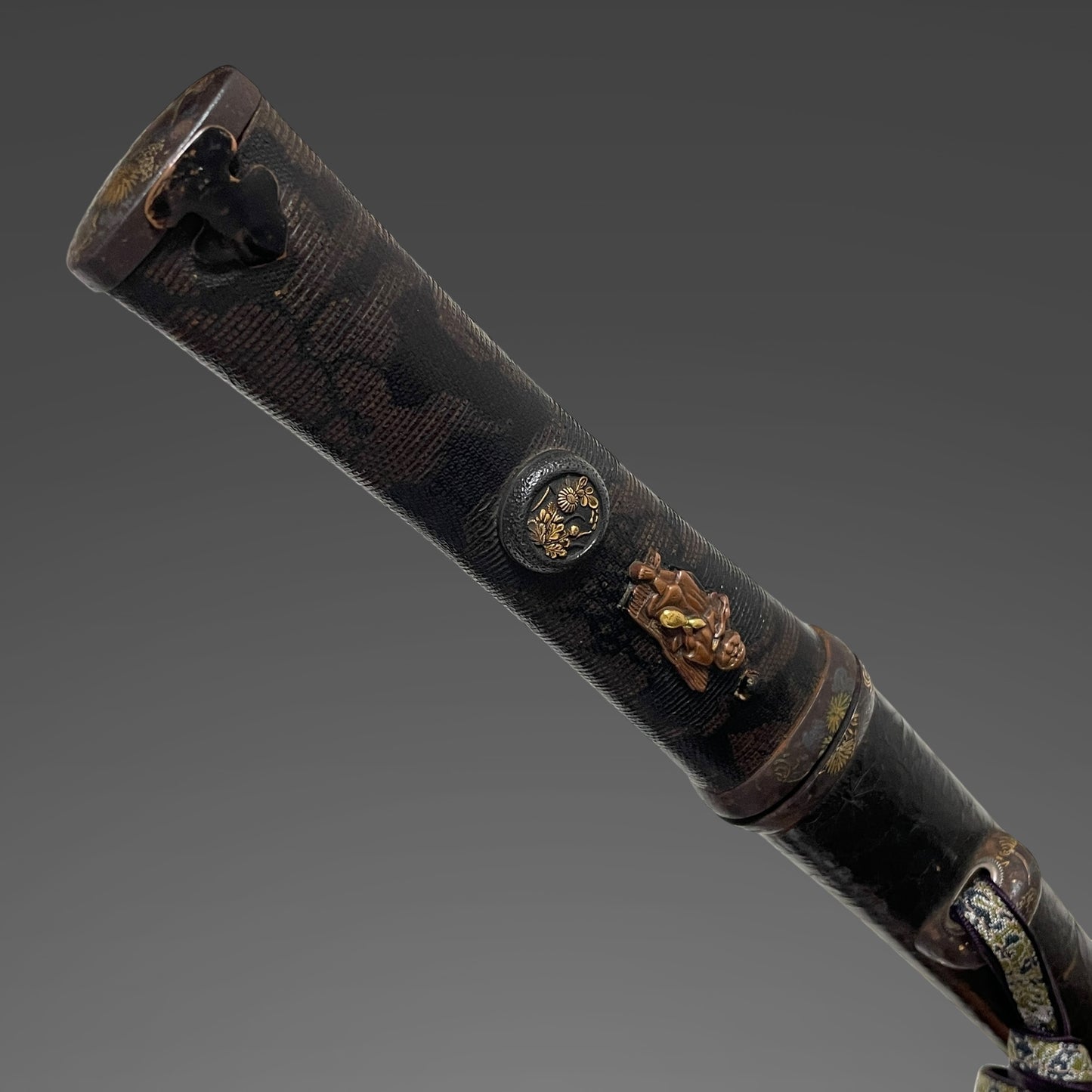 Nishikizutsumi Aikuchi Koshirae 錦包合口拵, Bannyudo Fuichi 伴入道風一 signed Wakizashi