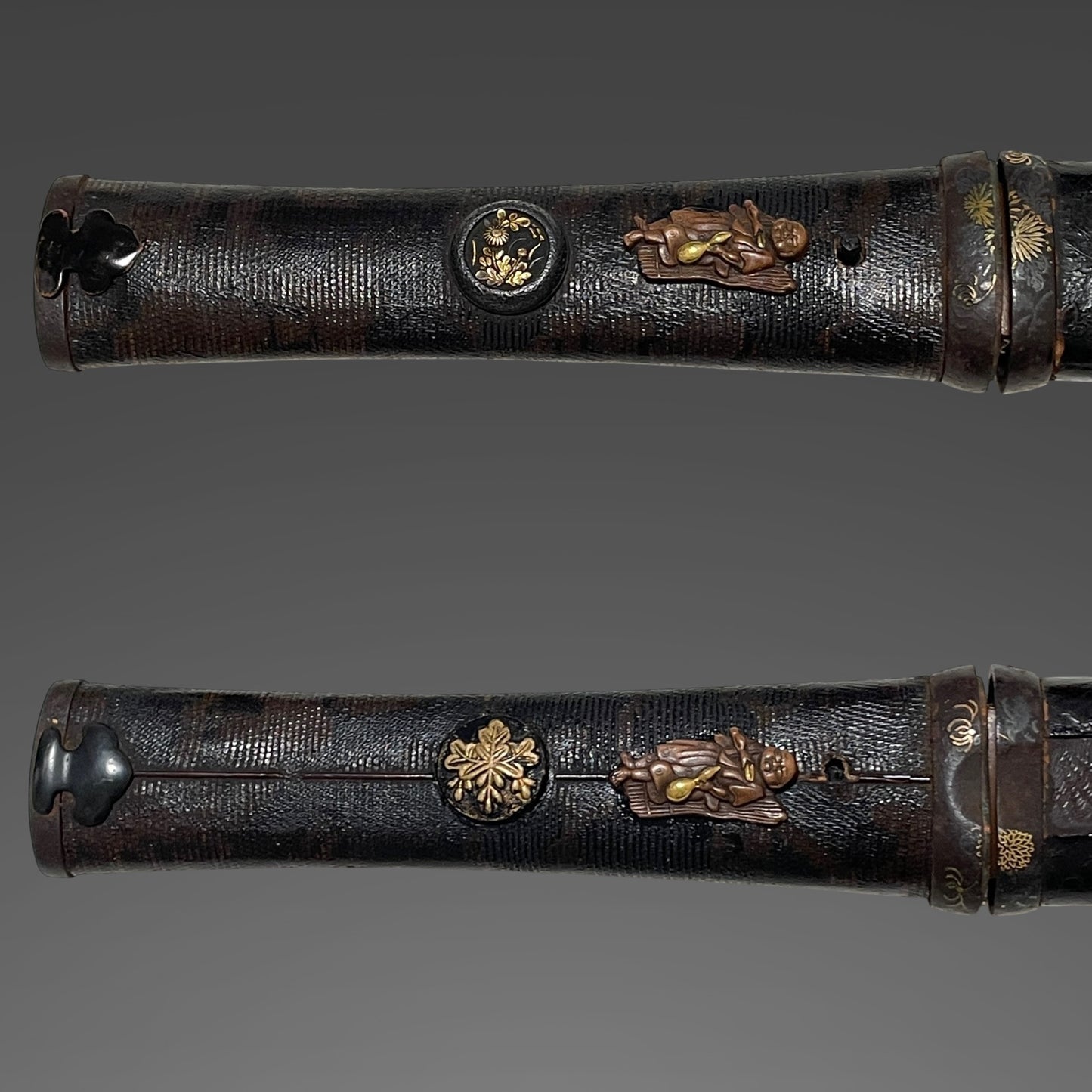 Nishikizutsumi Aikuchi Koshirae 錦包合口拵, Bannyudo Fuichi 伴入道風一 signed Wakizashi