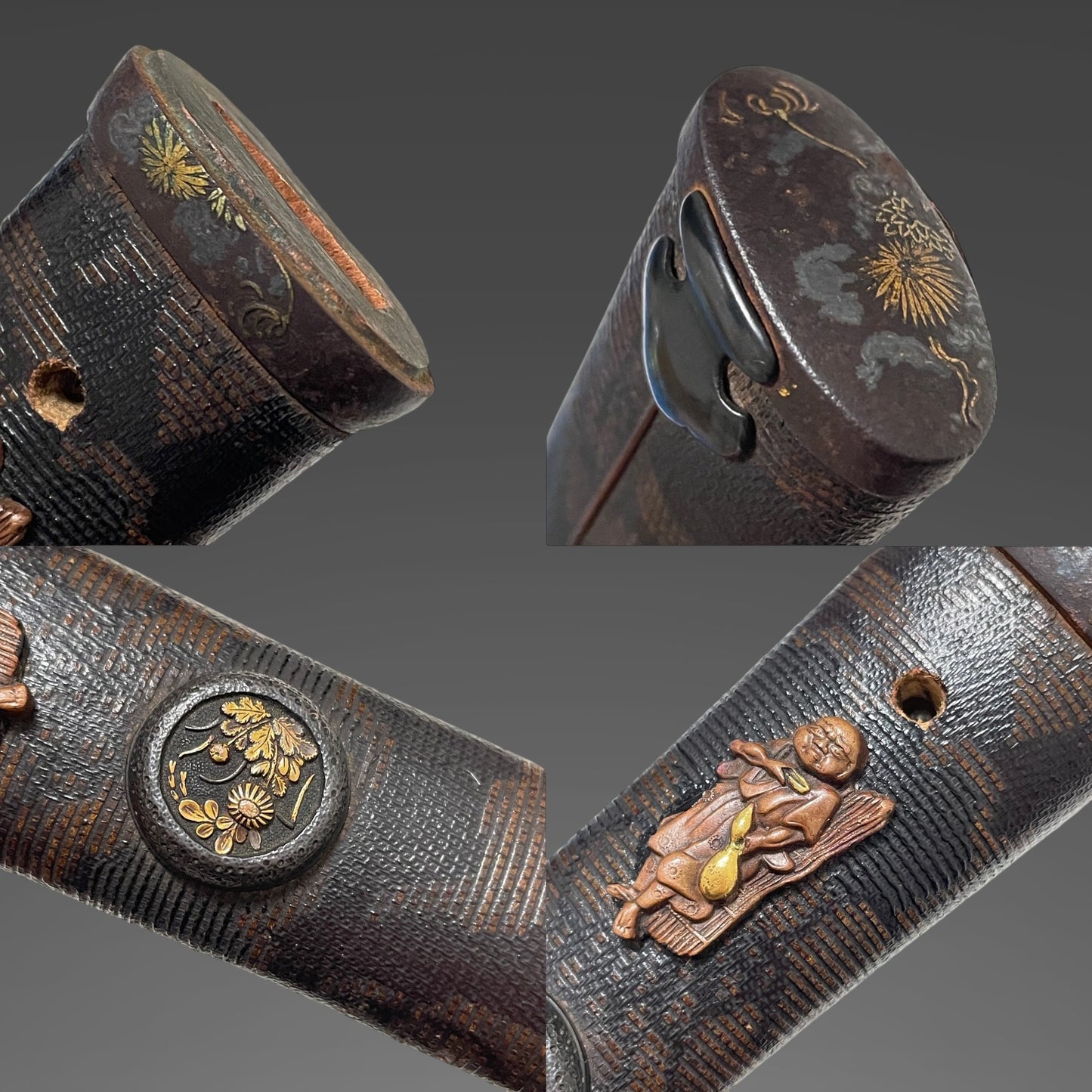 Nishikizutsumi Aikuchi Koshirae 錦包合口拵, Bannyudo Fuichi 伴入道風一 signed Wakizashi