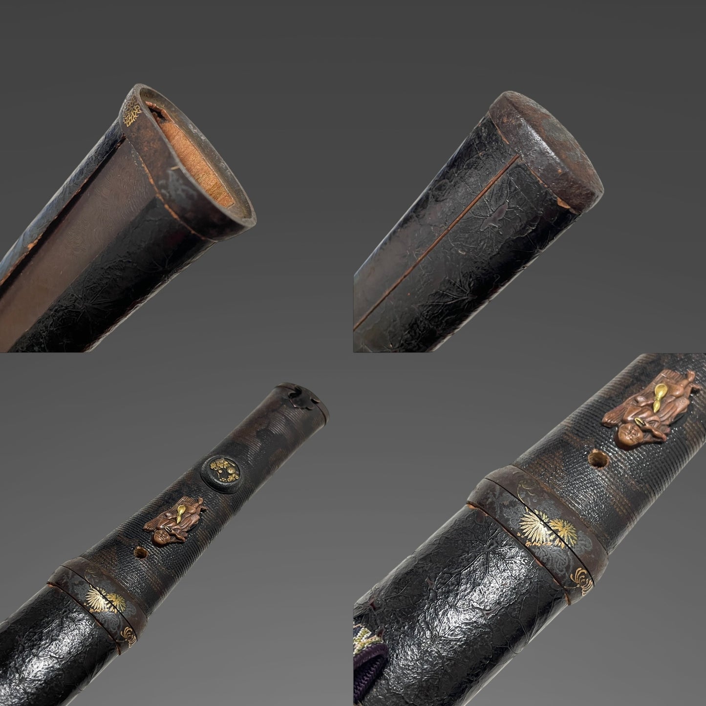 Nishikizutsumi Aikuchi Koshirae 錦包合口拵, Bannyudo Fuichi 伴入道風一 signed Wakizashi