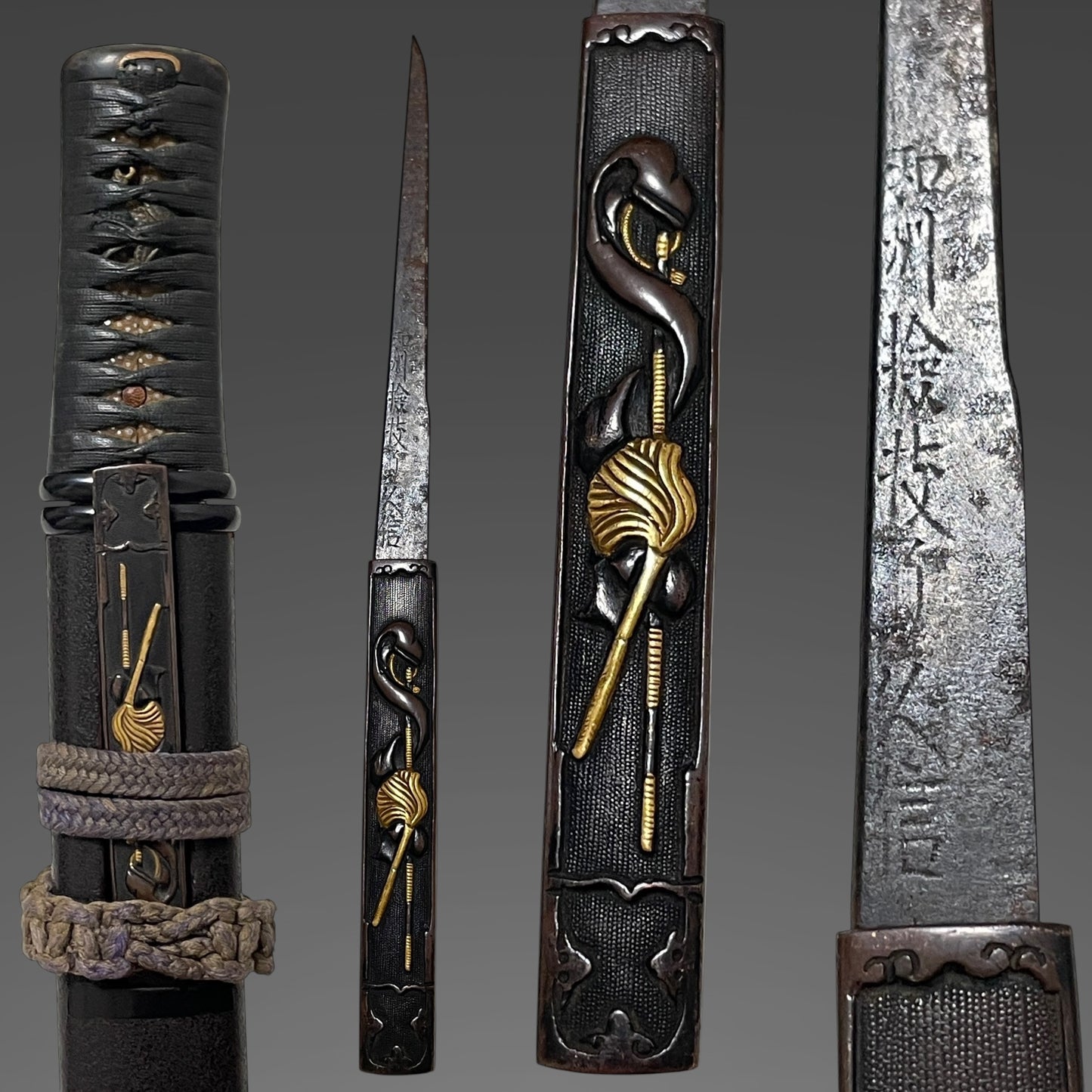 Oosuminokami Hiromitsu 大隅守廣光 signed Aikuchi TANTO, with Kozuka and Shirasaya