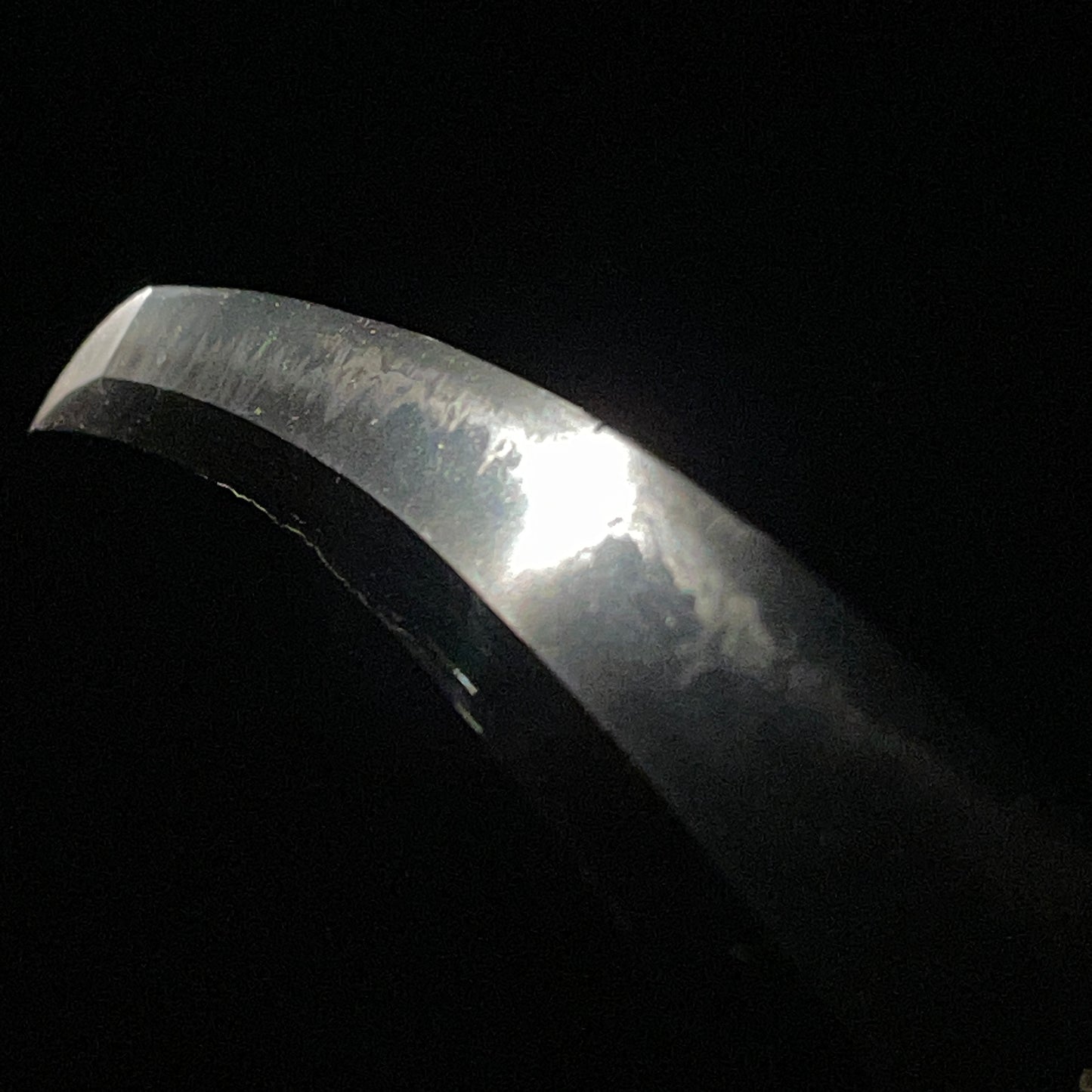 Ookissaki 大切先, Hitatsura 皆焼, Sue-Soshu 末相州 Wakizashi, Very wide blade, Muromachi period