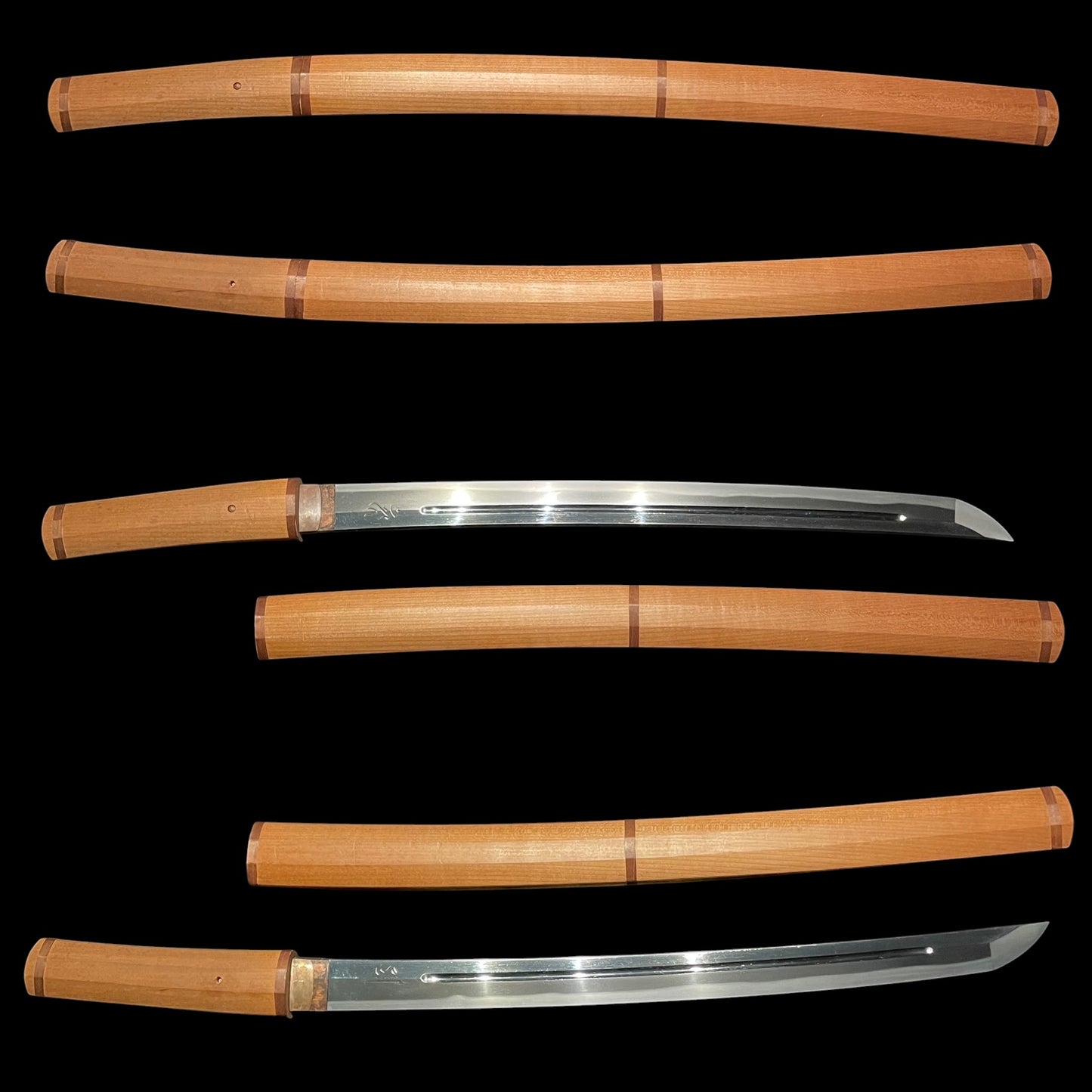 Kunitoshi 国俦 Very Wide Wakizashi, Bonji Horimono 梵字彫物, Edo period, NBTHK Certificate