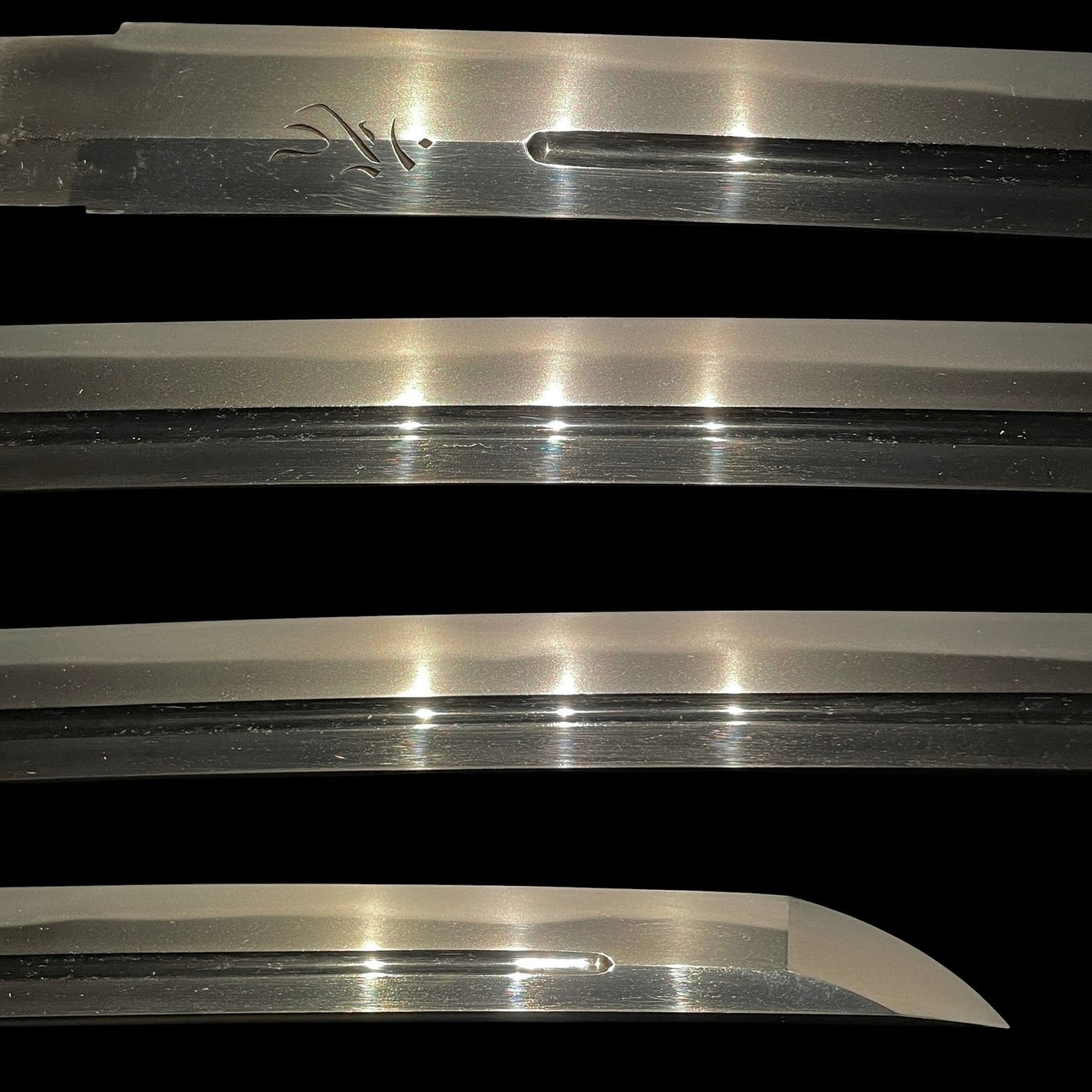 Kunitoshi 国俦 Very Wide Wakizashi, Bonji Horimono 梵字彫物, Edo period, NBTHK Certificate