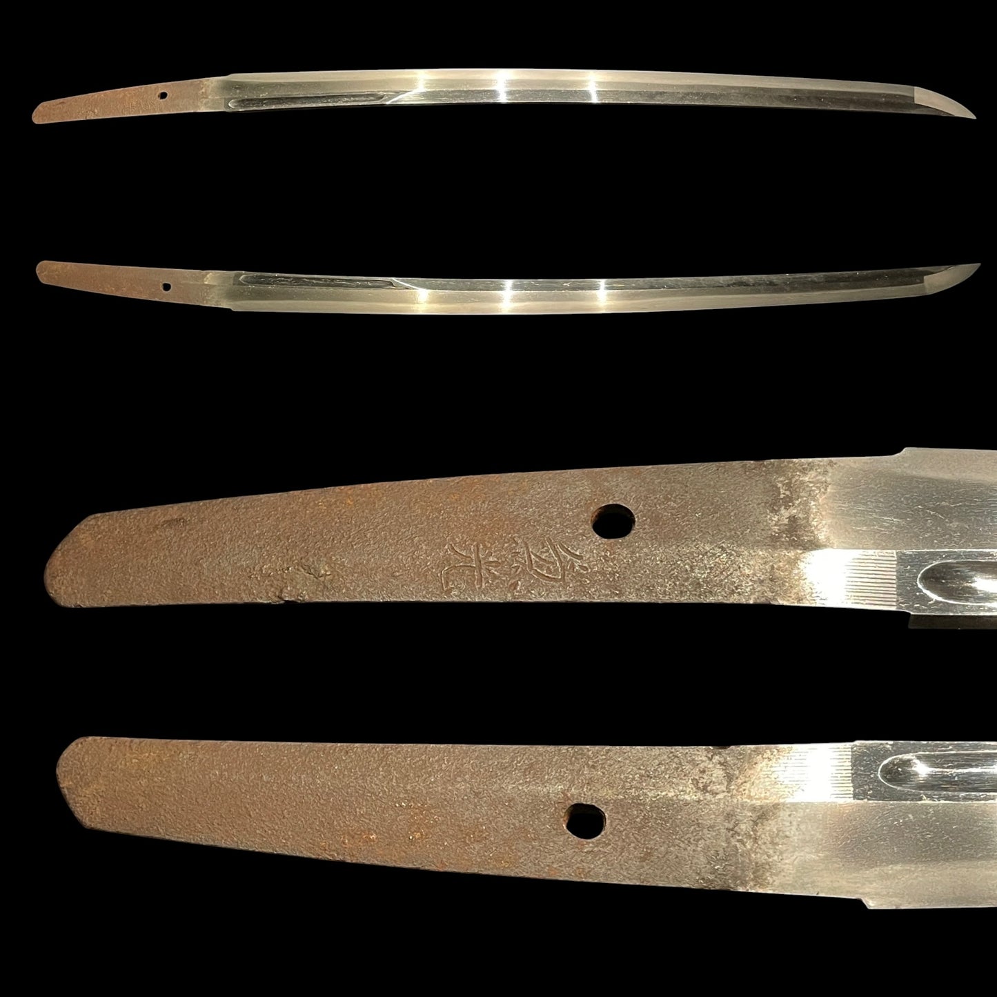 Nagamaki Naoshi Style Long Wakizashi, Kanemitsu 兼光 signed, Muromachi period
