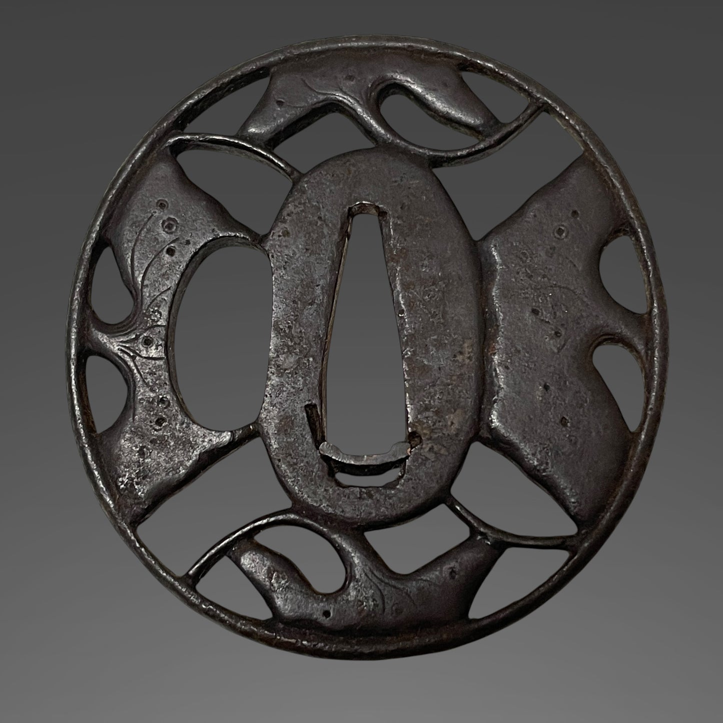 Straight Wakizashi, Ginkgo Tsuba 銀杏鍔, Edo period mumei