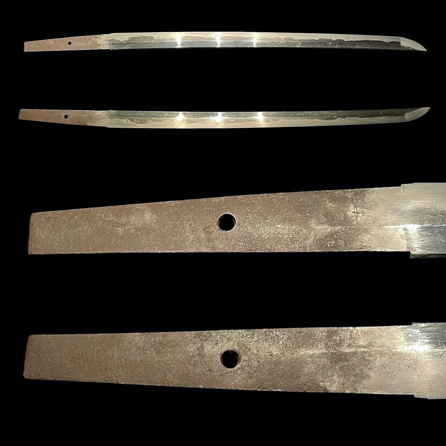 Straight Wakizashi, Ginkgo Tsuba 銀杏鍔, Edo period mumei