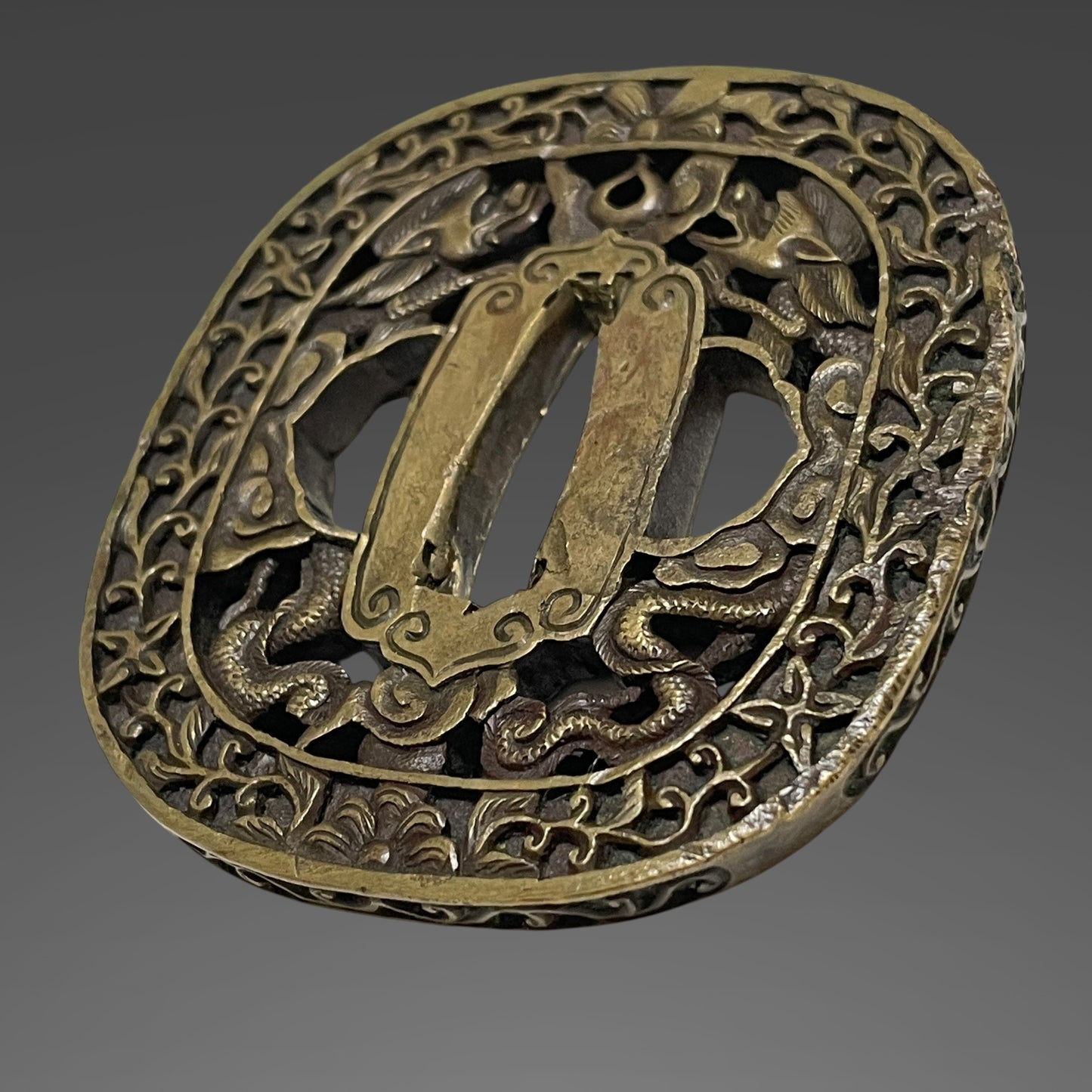 Brass Dragon Fittings KATANA, Bingokokuju Masanori 備後國住正則 signed, Early Edo period