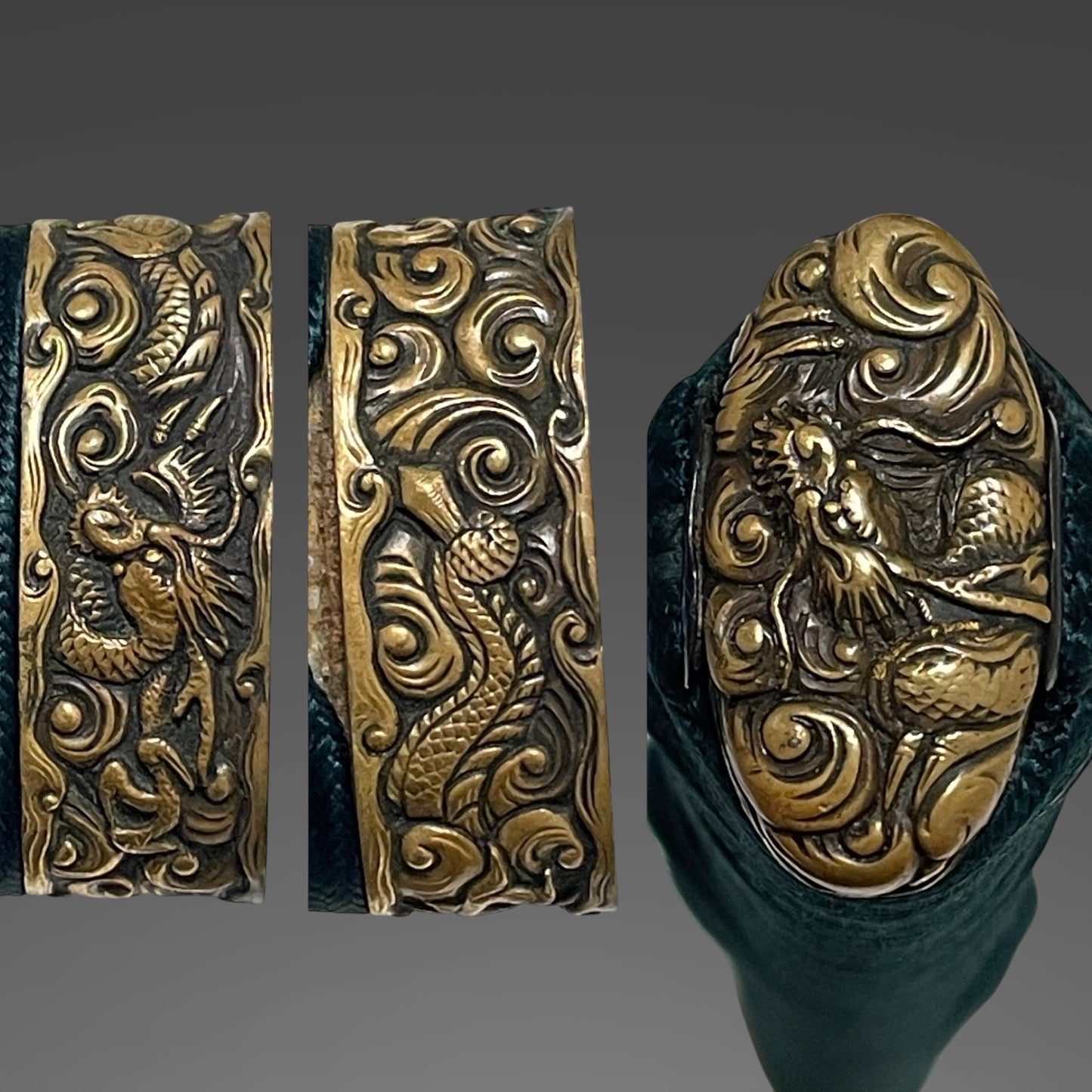 Brass Dragon Fittings KATANA, Bingokokuju Masanori 備後國住正則 signed, Early Edo period