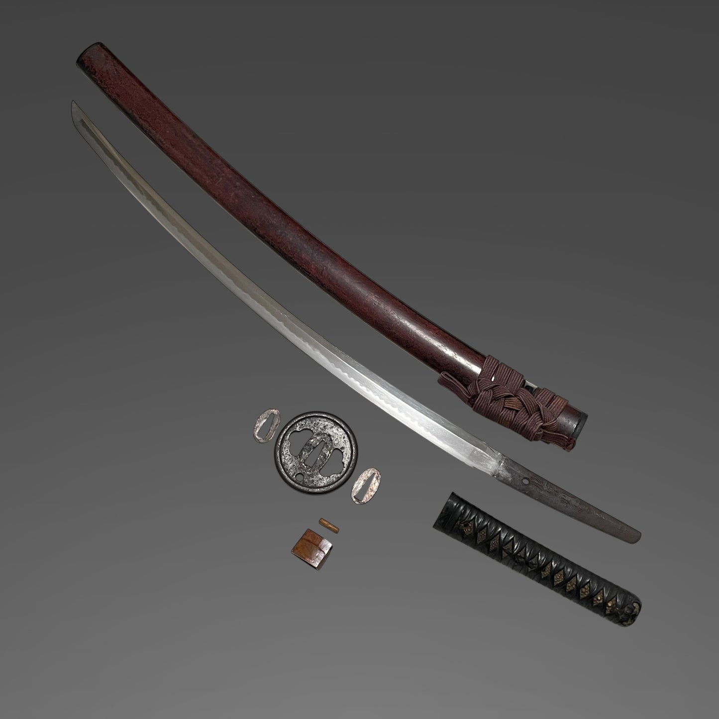 Dragon Fittings Long Wakizashi, Fujiwara Noriyuki 藤原則行 signed, Edo period