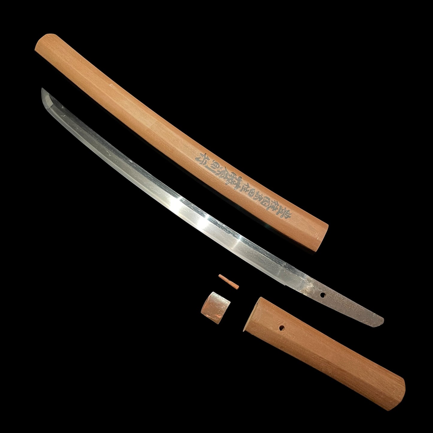 Fujiwara Noriyuki 藤原則行 signed Short Wakizashi, Sayagaki 鞘書, Early Edo period