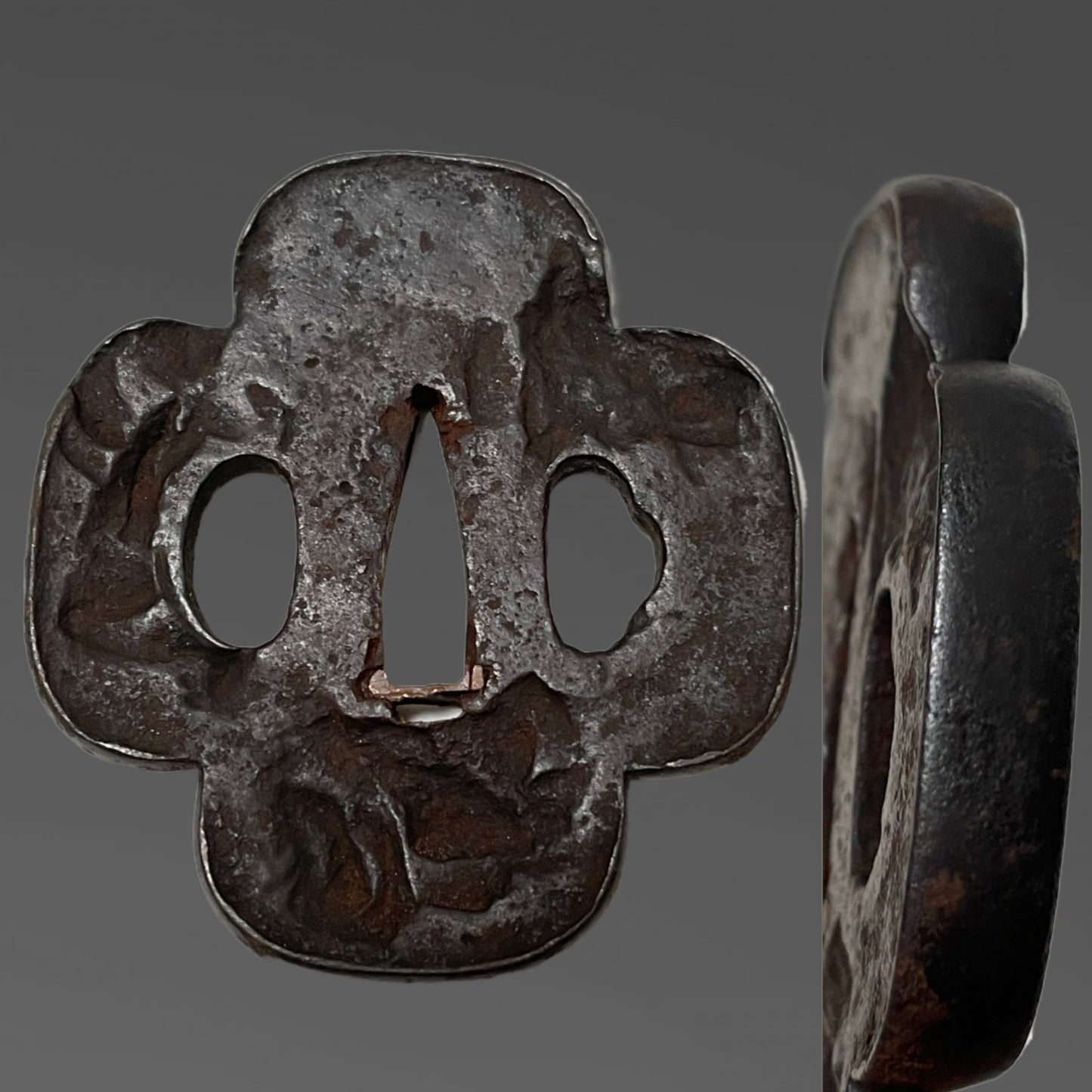 Aogaimijin-Saya 青貝微塵鞘 Wakizashi, Thick Tsuba, Edo period mumei